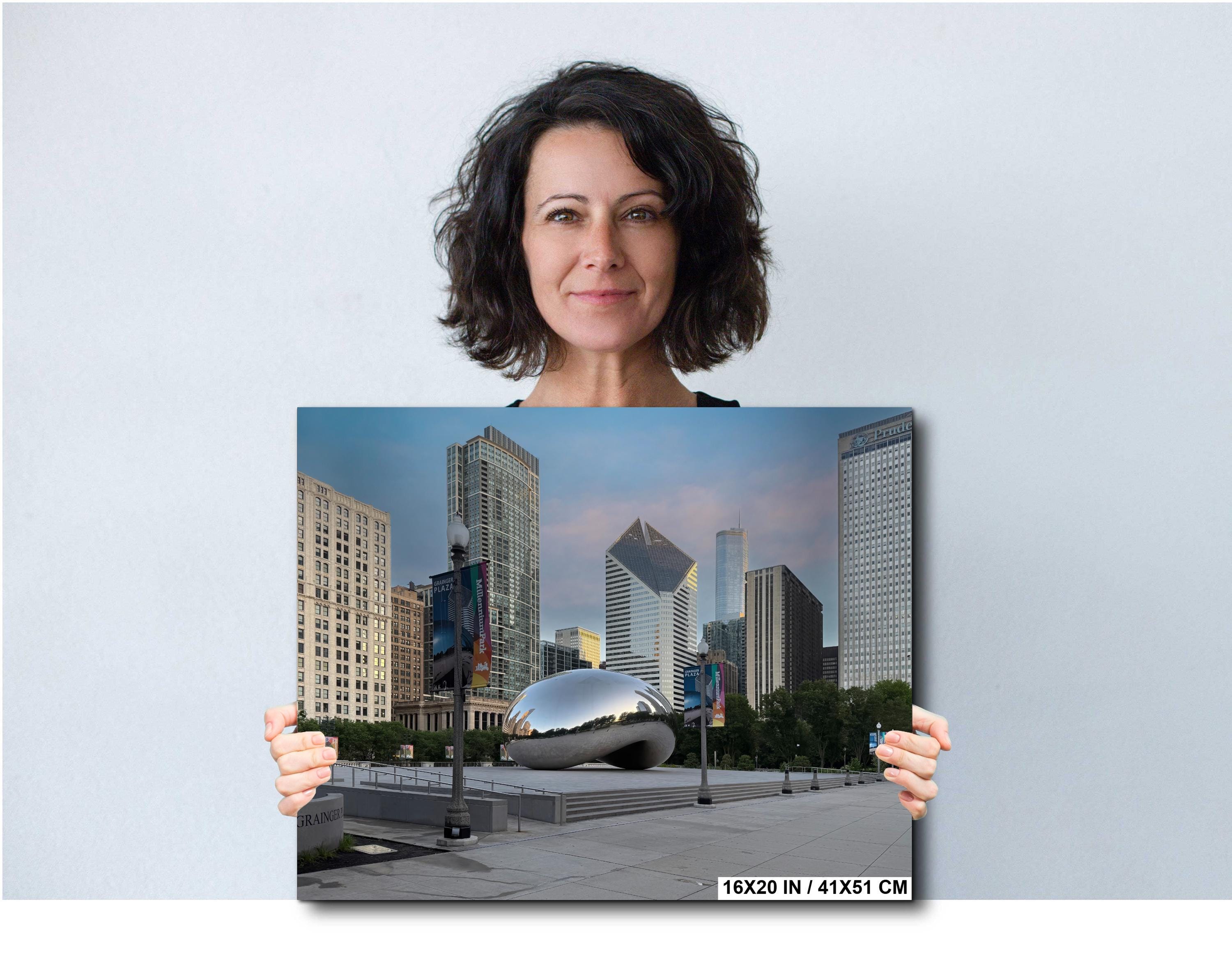 Chicago Bean Photography Print – Urban Landmark Art | Reflective Sculpture Wall Decor