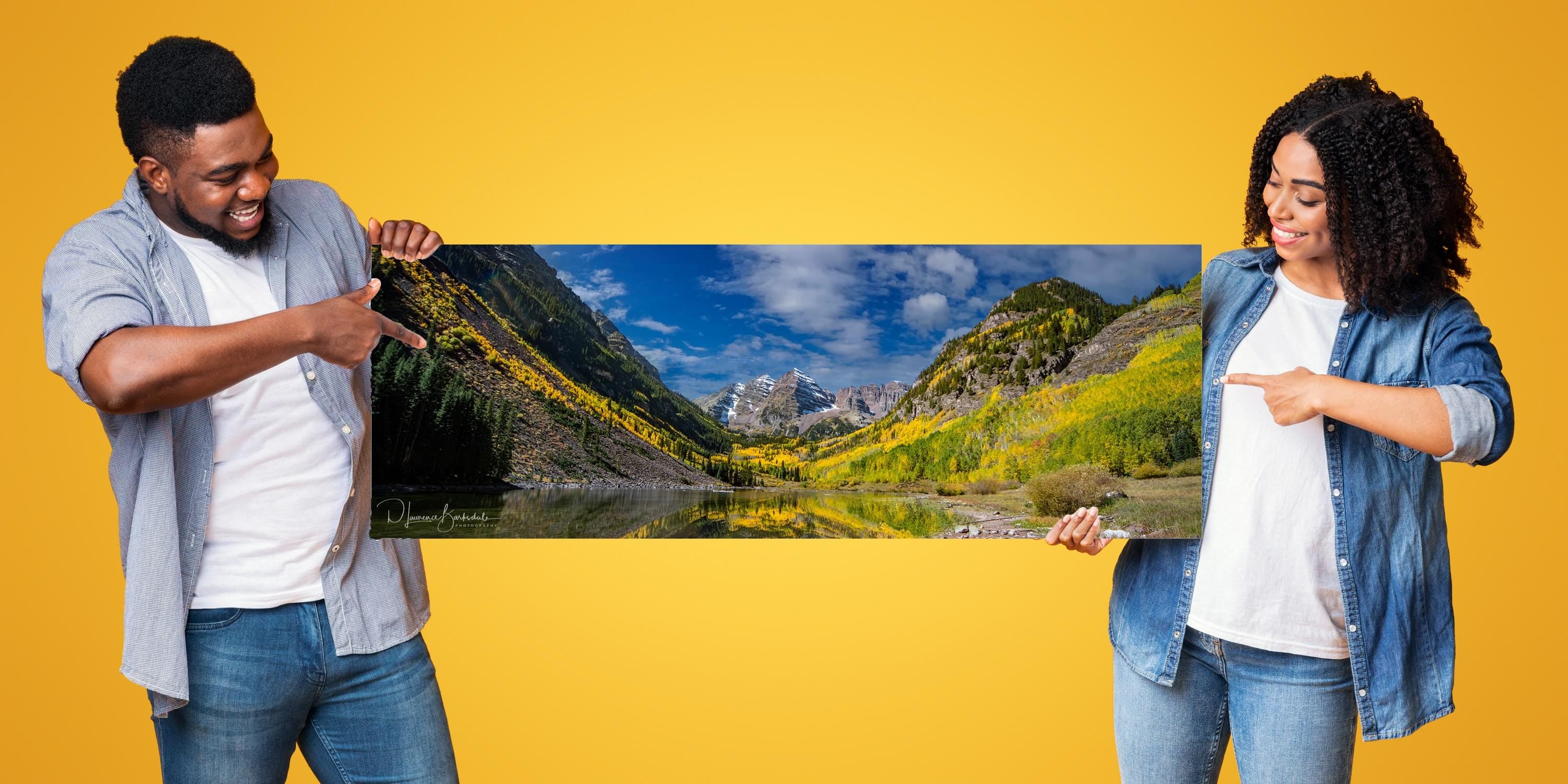 Maroon Bells Photography Print - Rocky Mountain Wall Art With Autumn Landscape