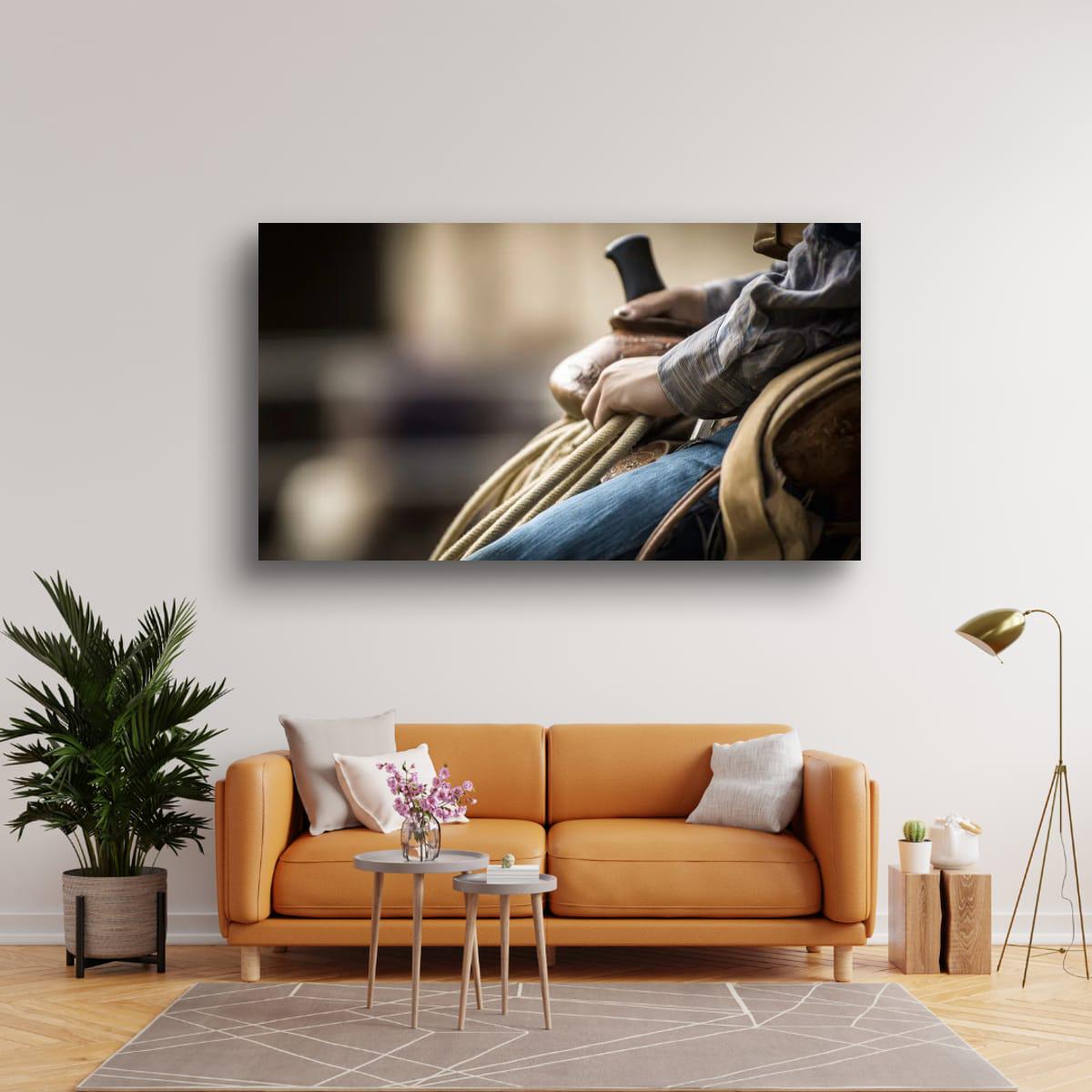 Cowboy Art Print - Rustic Western Style Rodeo Wall Art For Home Decor