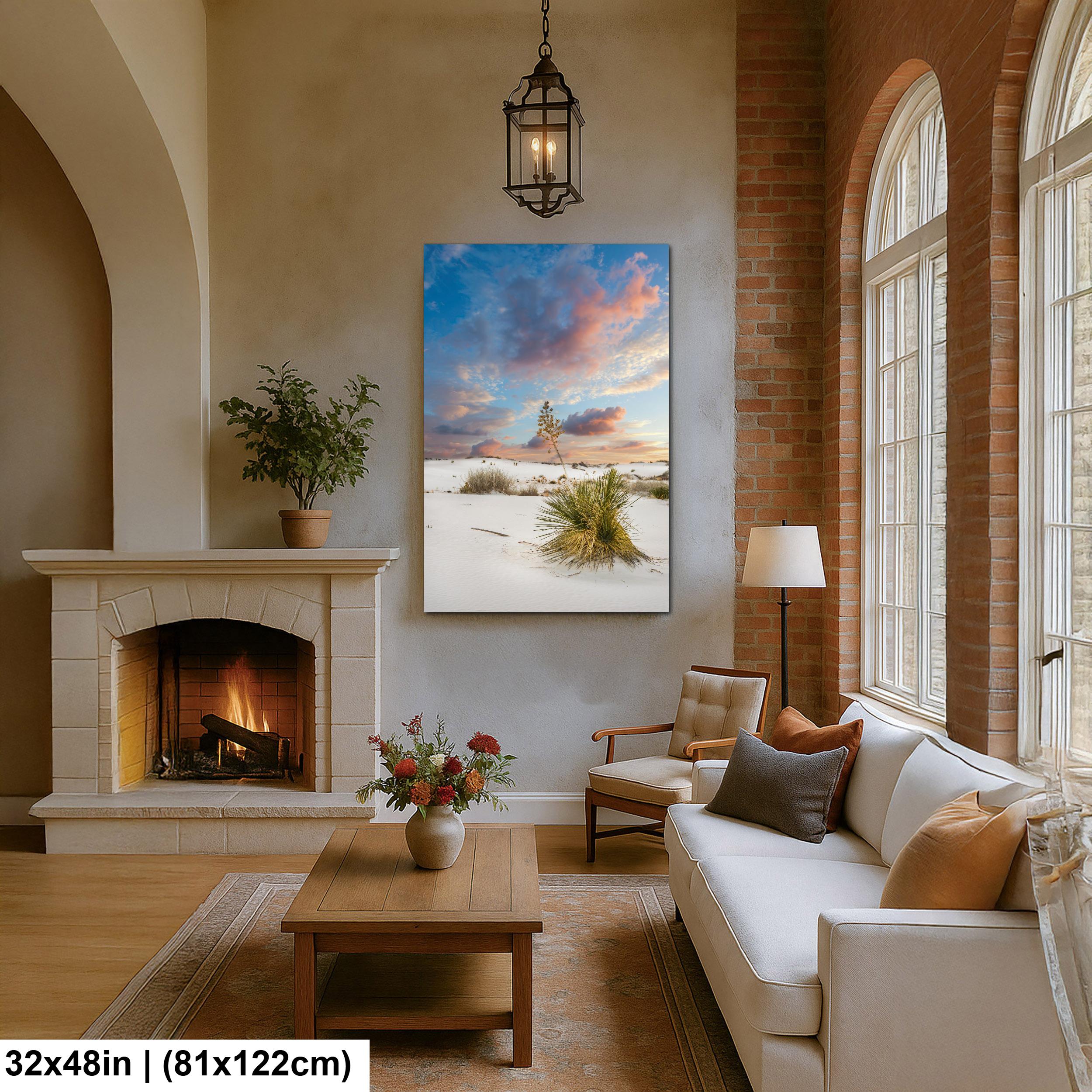 White Sand Dunes Art - New Mexico Landscape Print | Serene Desert Wall Decor