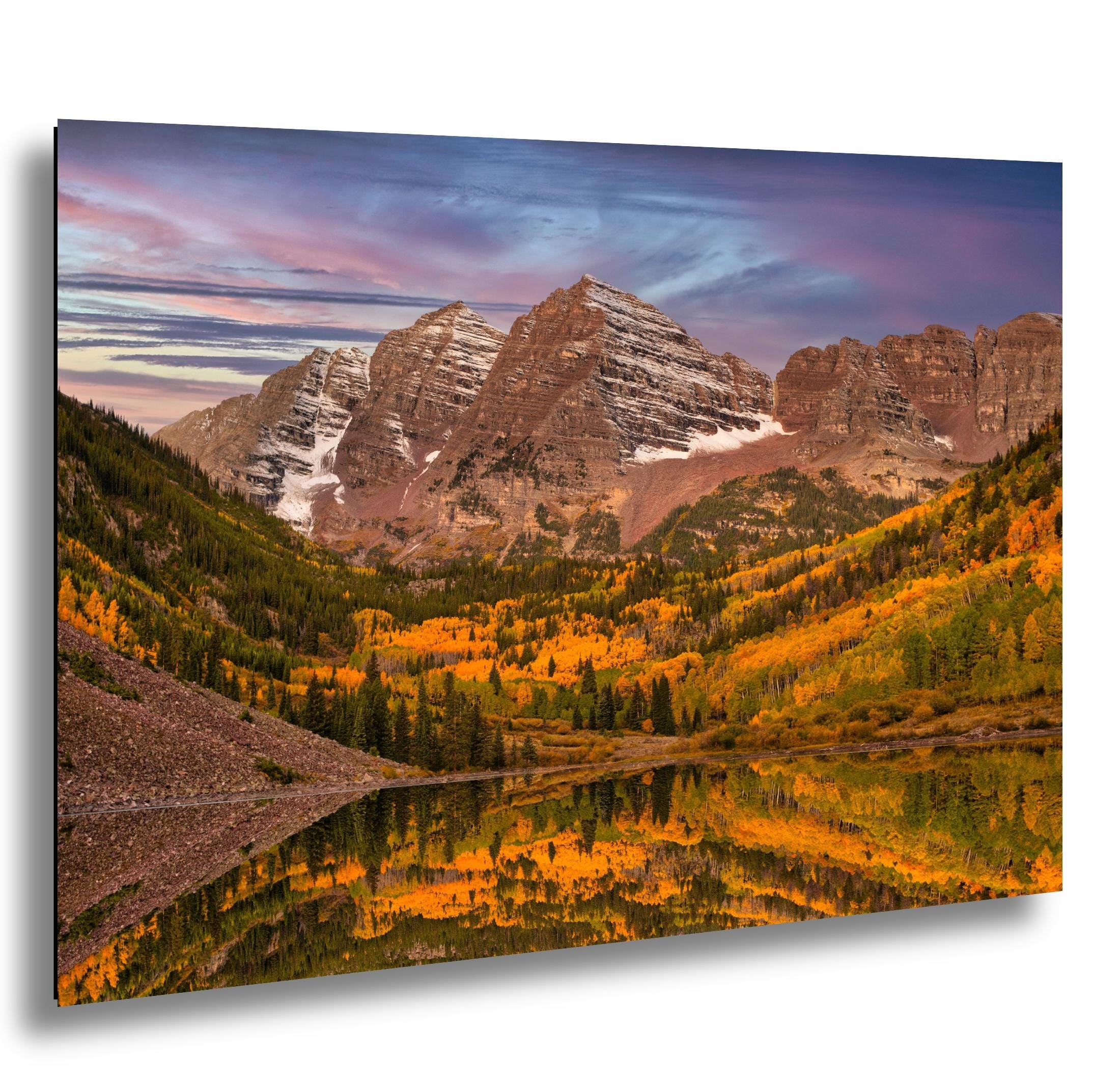 Maroon Bells Photography Print – Rocky Mountain Landscape With Autumn Colors