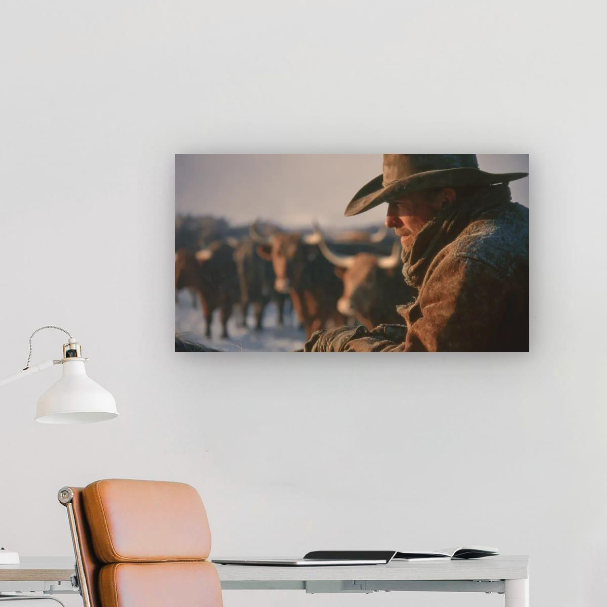 Cowboy Art Print – Rustic Texas Cattle | Western Ranch Wall Art Poster