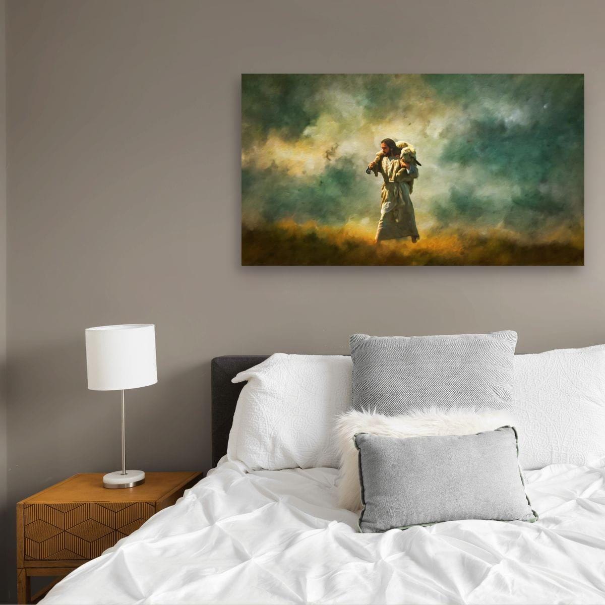Christian Art Print – Jesus and Lamb Religious Wall Decor | Faith Inspired Art