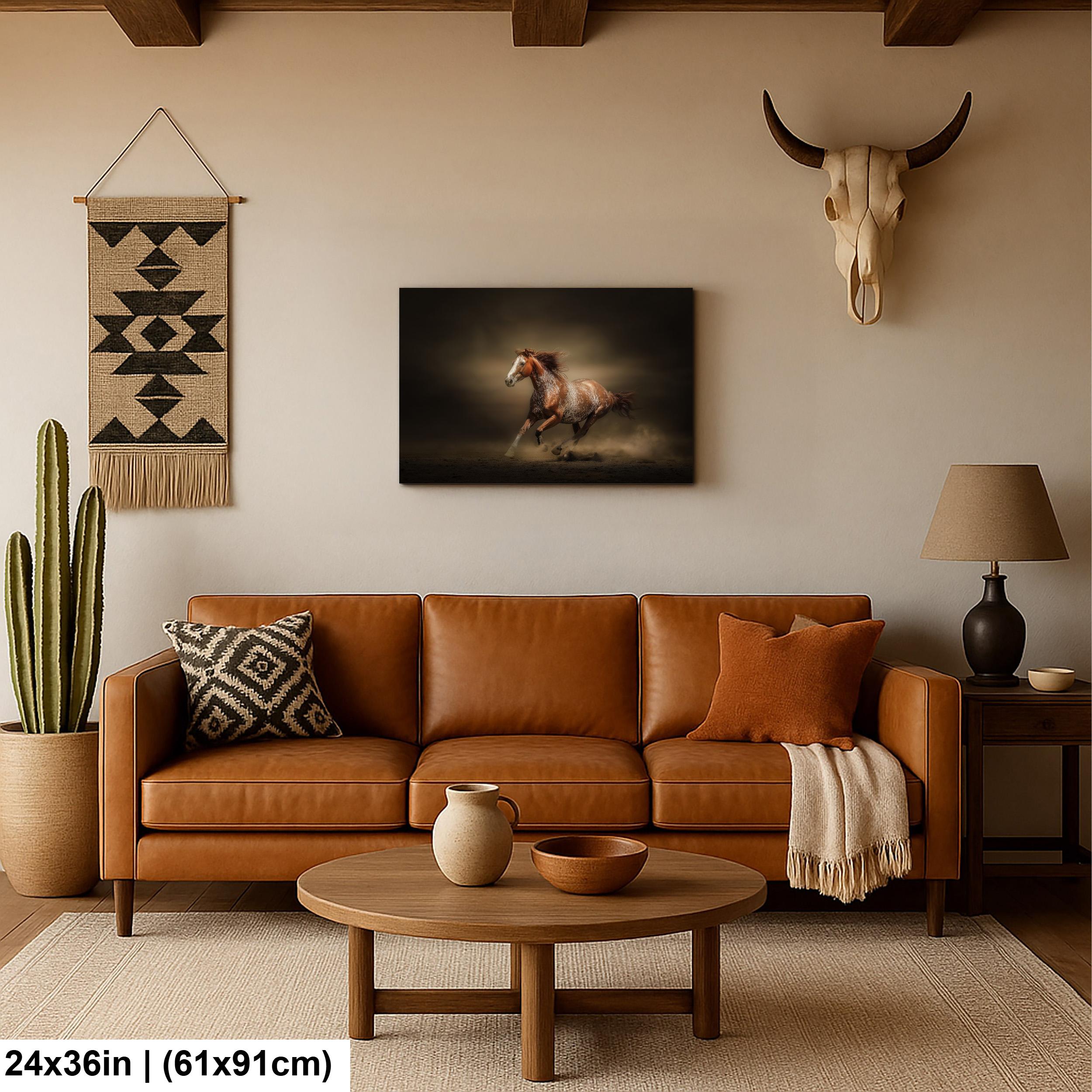 Cowboy Art Print – Palomino Horse Art | Rustic Western Home Decor