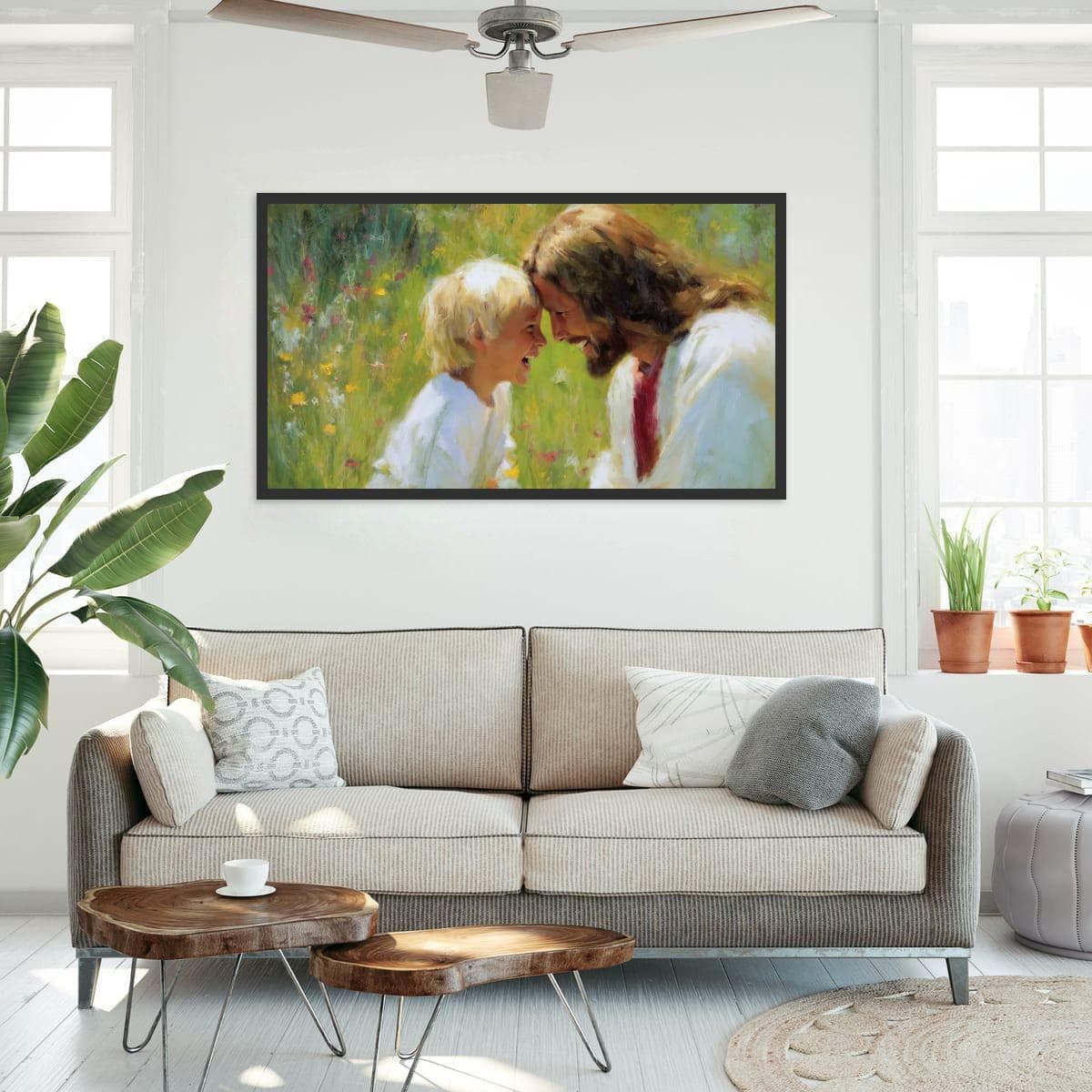 Jesus Christ Art – Blessed Children Painting | Christian Wall Decor, Spiritual Home Decoration