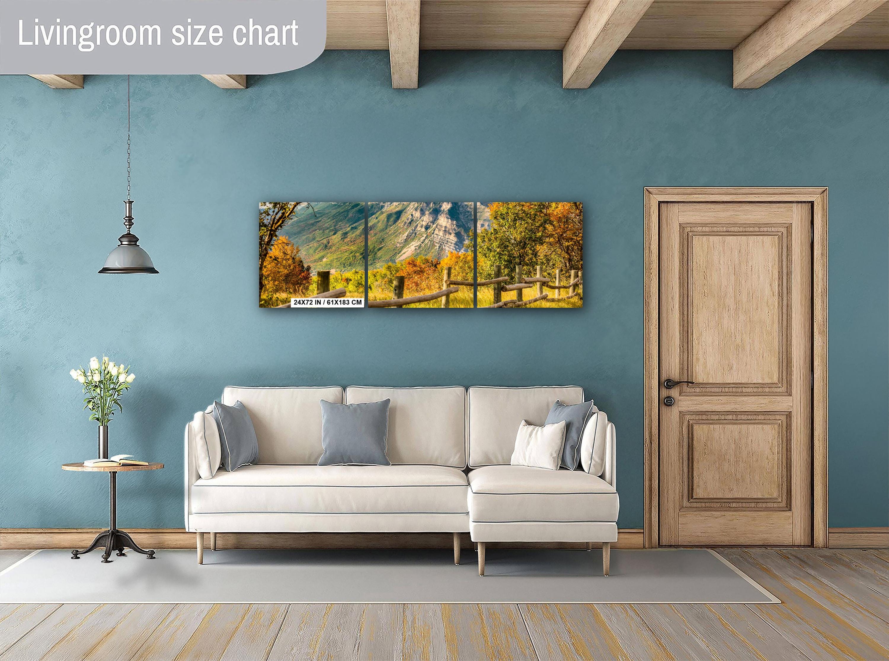 Autumn Mountain Landscape Print - Wasatch Mountains Art | Vibrant Leaf Artwork
