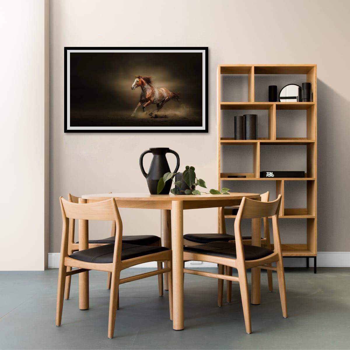 Cowboy Art Print – Palomino Horse Art | Rustic Western Home Decor