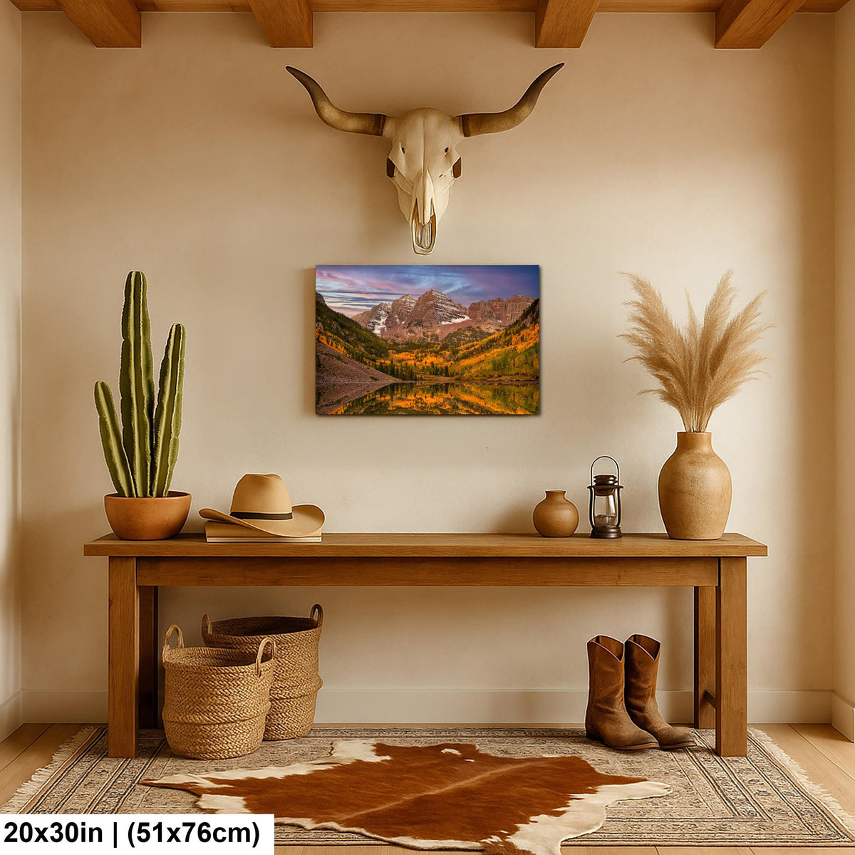 Maroon Bells Photography Print – Rocky Mountain Landscape With Autumn Colors
