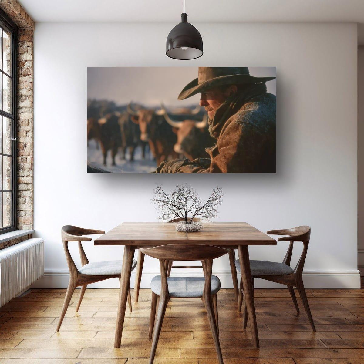 Cowboy Art Print – Rustic Texas Cattle | Western Ranch Wall Art Poster