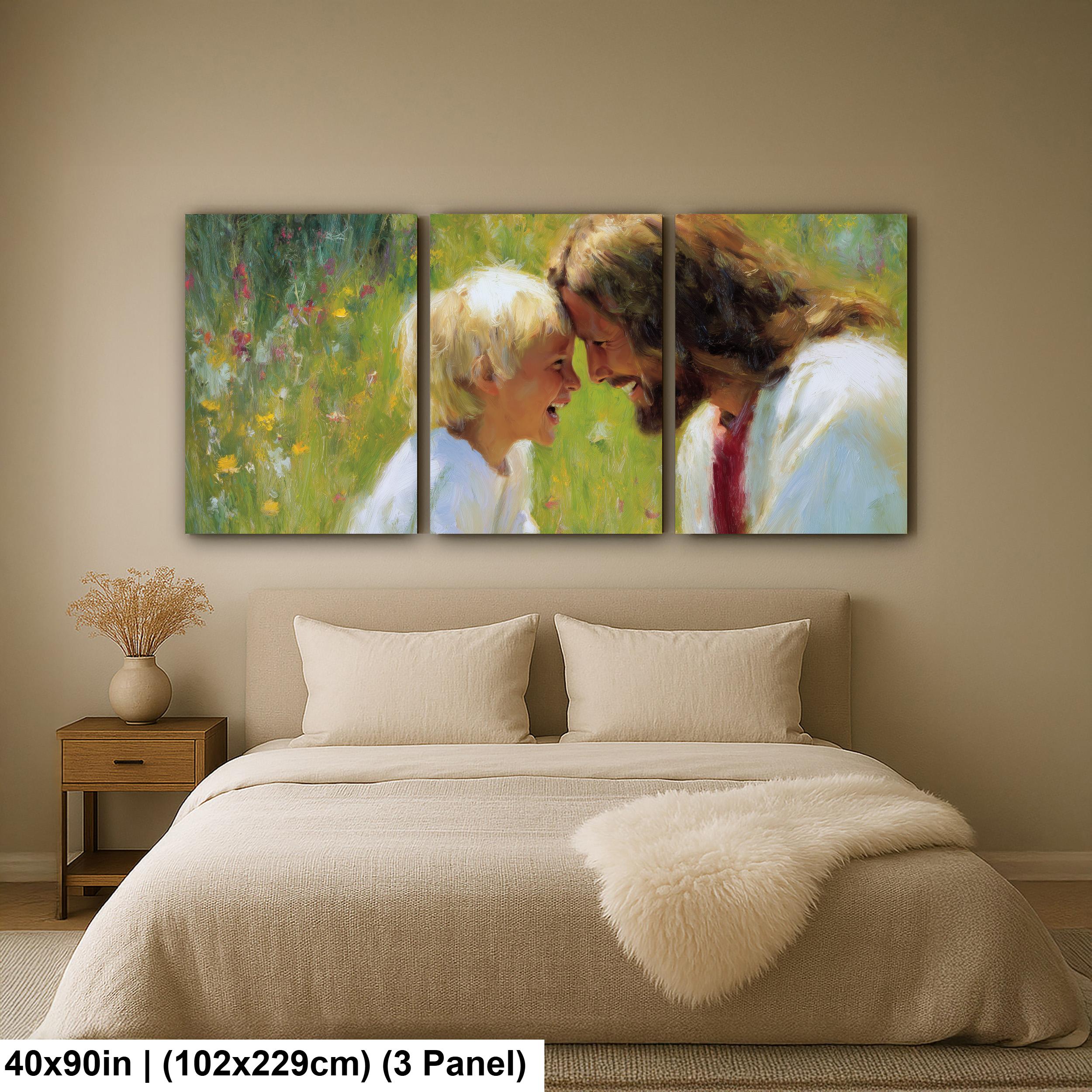 Jesus Christ Art – Blessed Children Painting | Christian Wall Decor, Spiritual Home Decoration