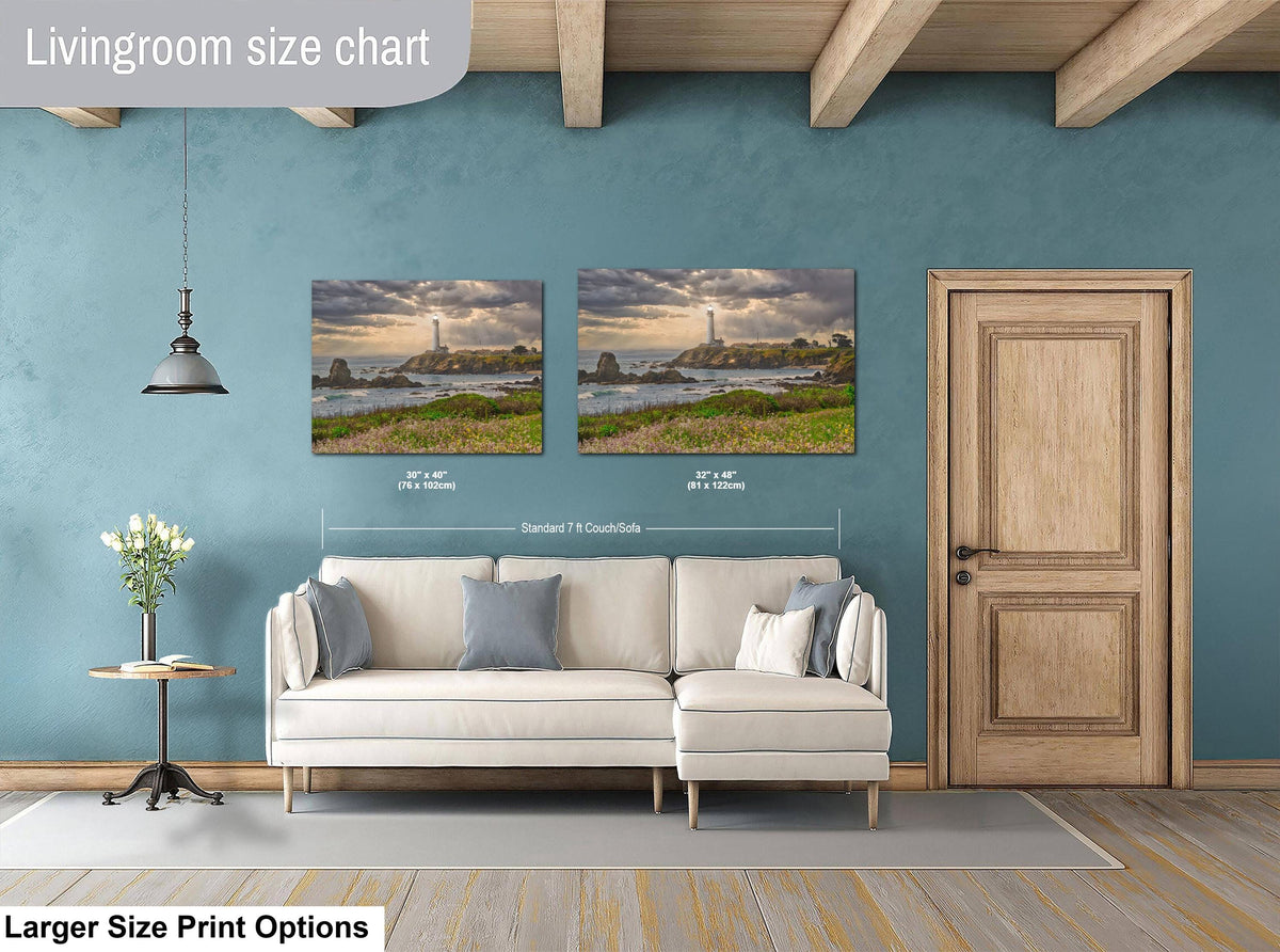 Lighthouse Wall Art - Coastal Photo Print | Rustic Maritime Decor for Home or Office