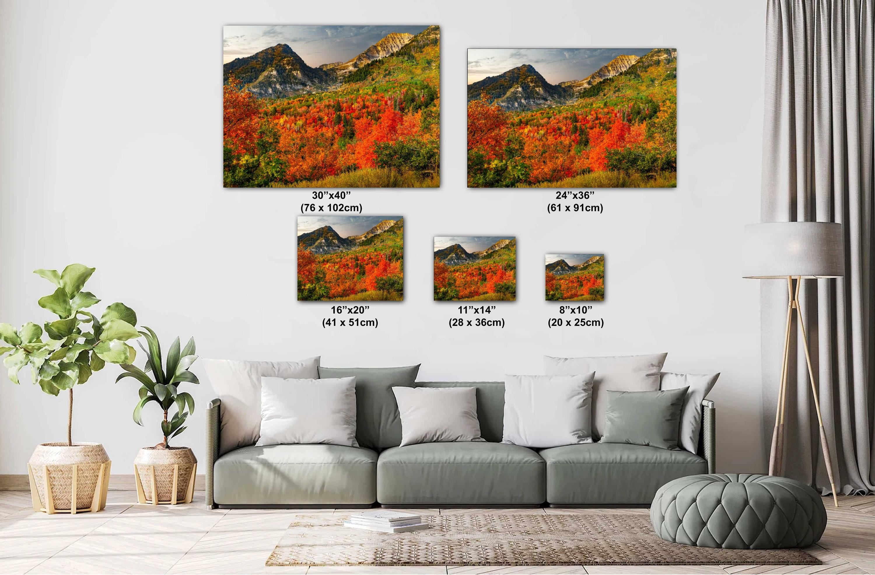 Wasatch Mountains Wall Art – Autumn Mountain Print With Vibrant Fall Colors