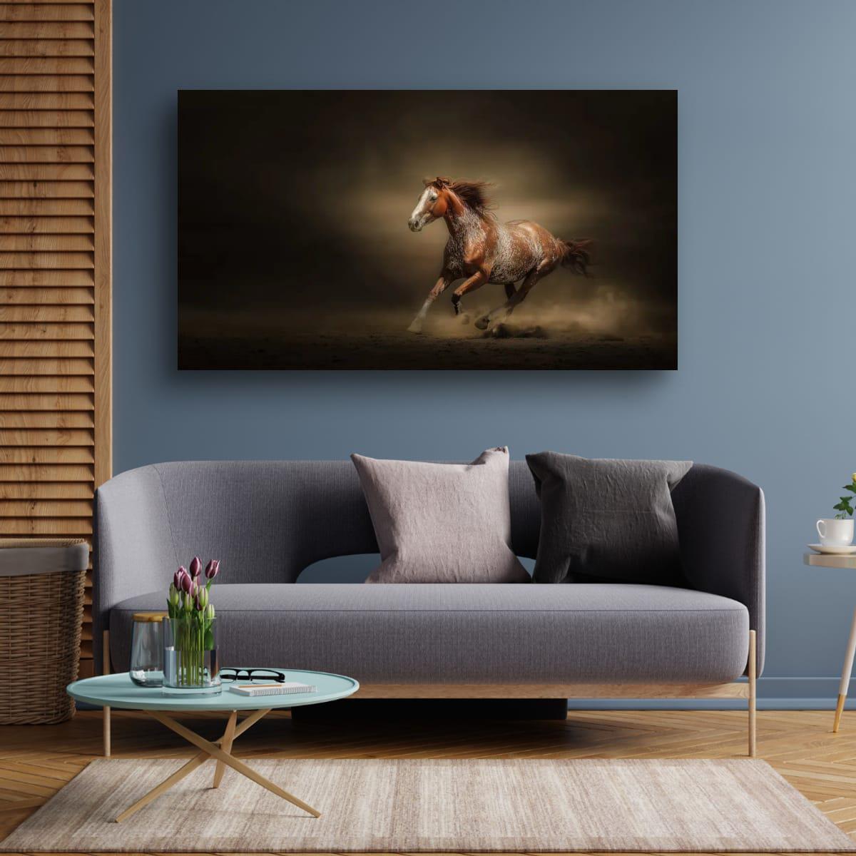 Cowboy Art Print – Palomino Horse Art | Rustic Western Home Decor