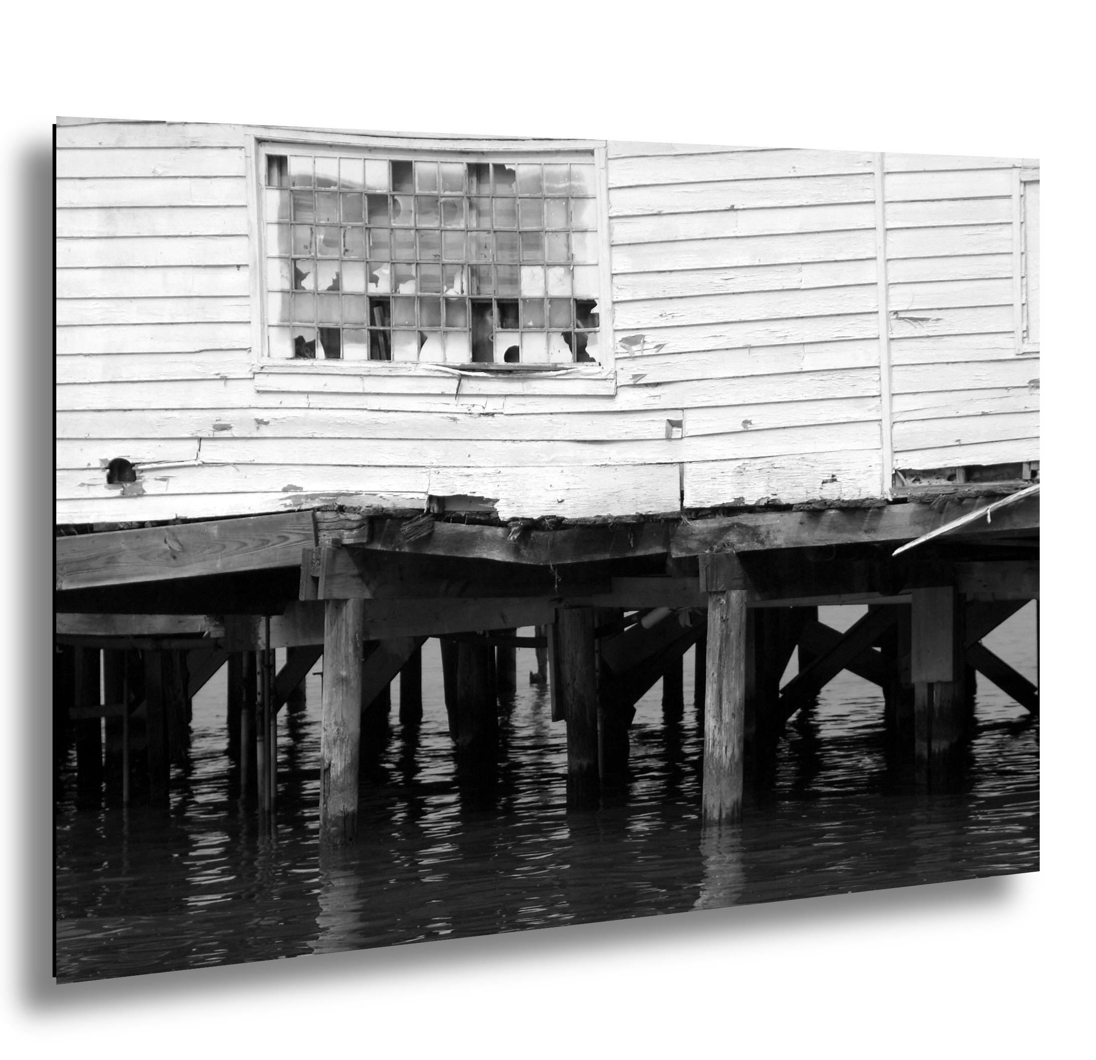 Maryland Coastal Photography - Abandoned Building Art | Moody Seascape Wall Print