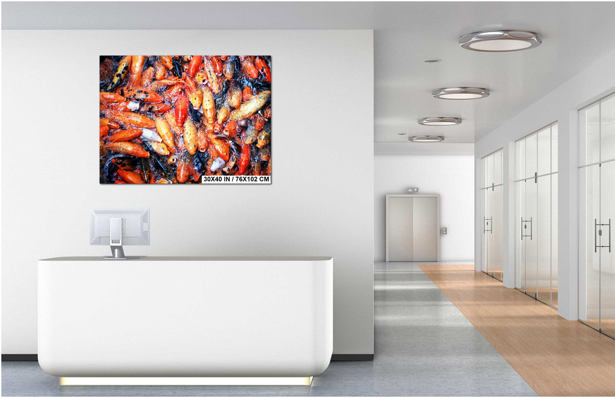 Hawaiian Koi Art Print – Serene Temple Garden Wall Art with Tranquil Koi Fish Decor