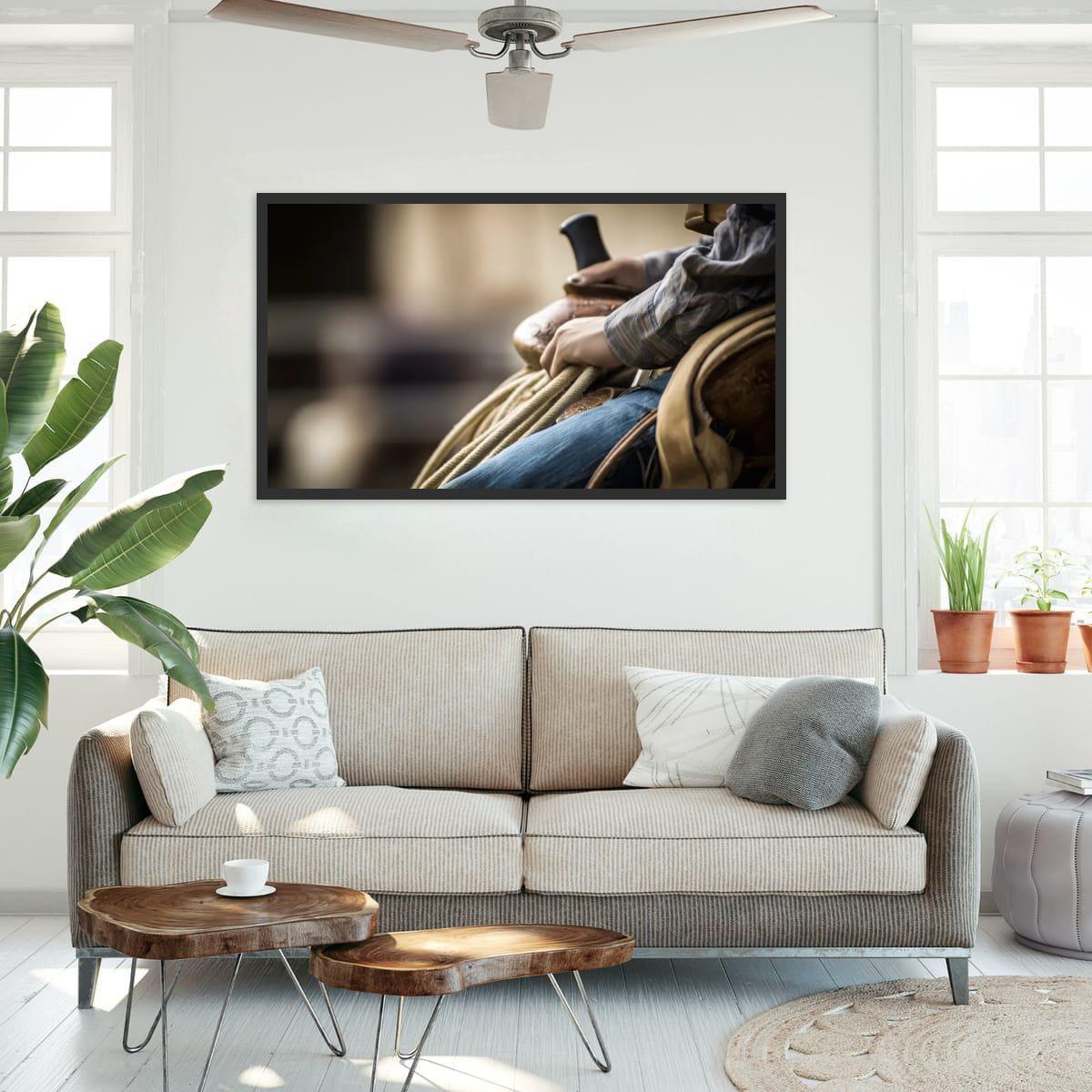 Cowboy Art Print - Rustic Western Style Rodeo Wall Art For Home Decor