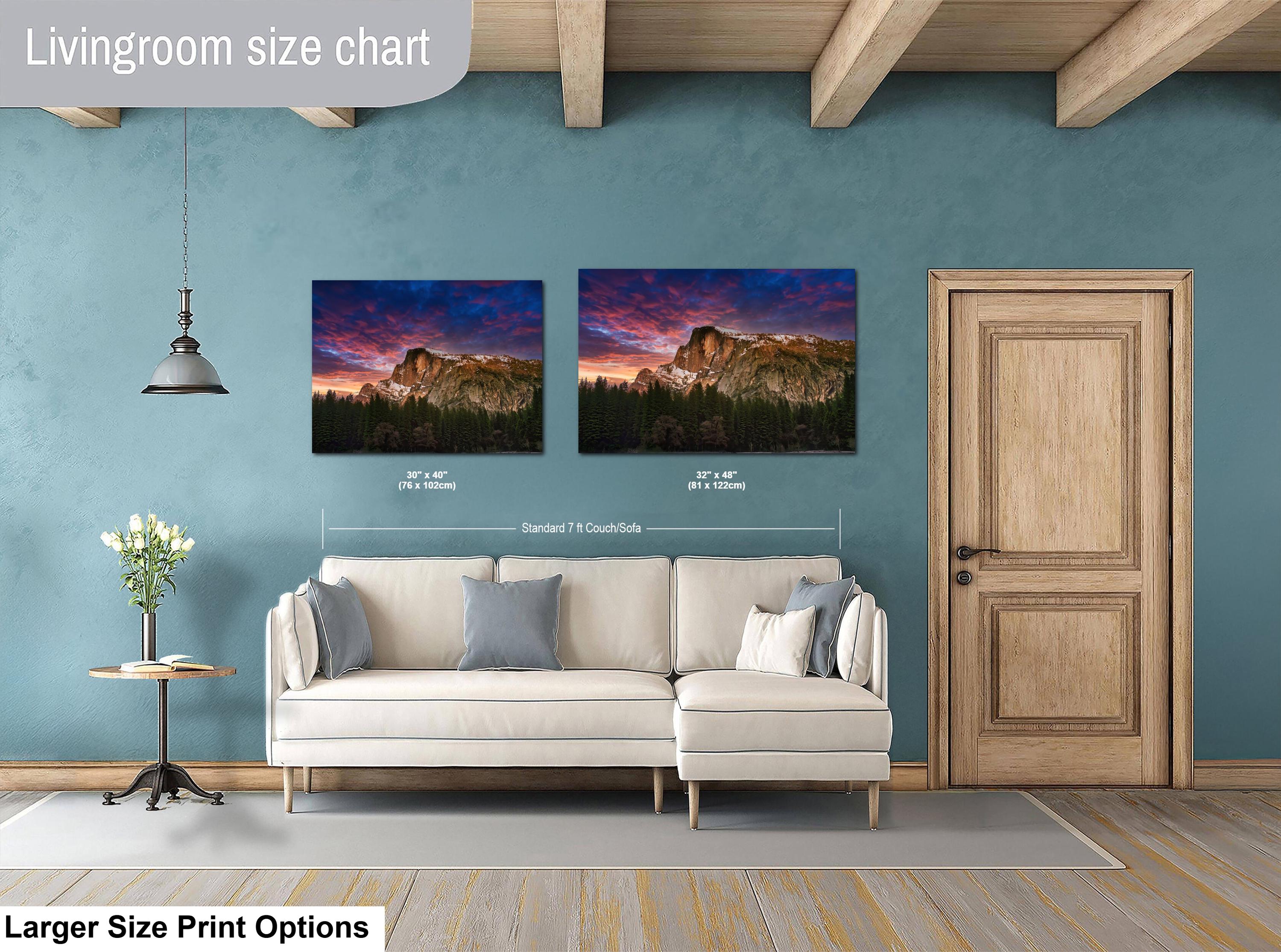 Yosemite Half Dome Print – Winter Landscape Art on Archival Paper for Rustic Cabin Decor