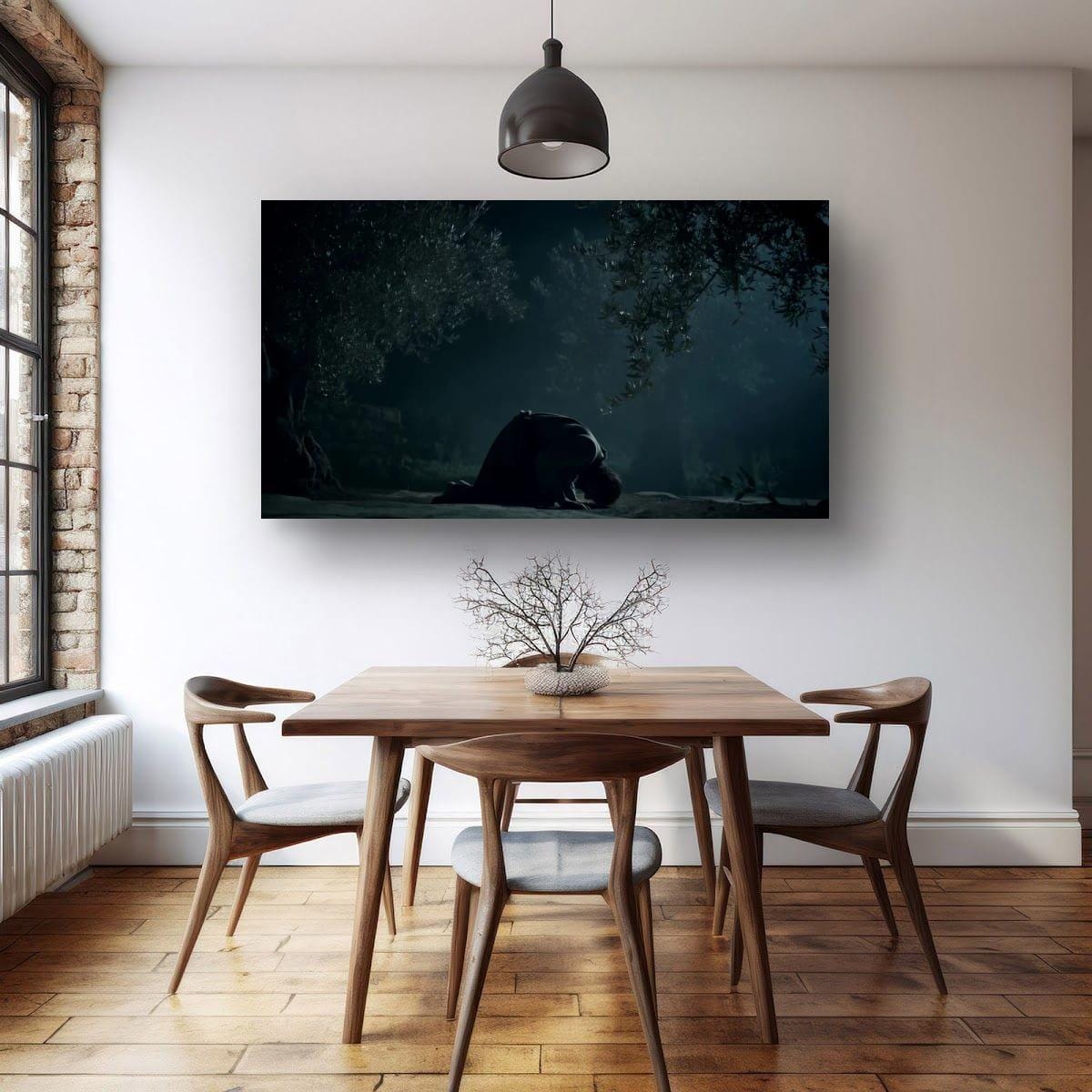 Christian Religious Wall Art: Soft Pastel Jesus Christ Decor with Eternal Atonement and Peace