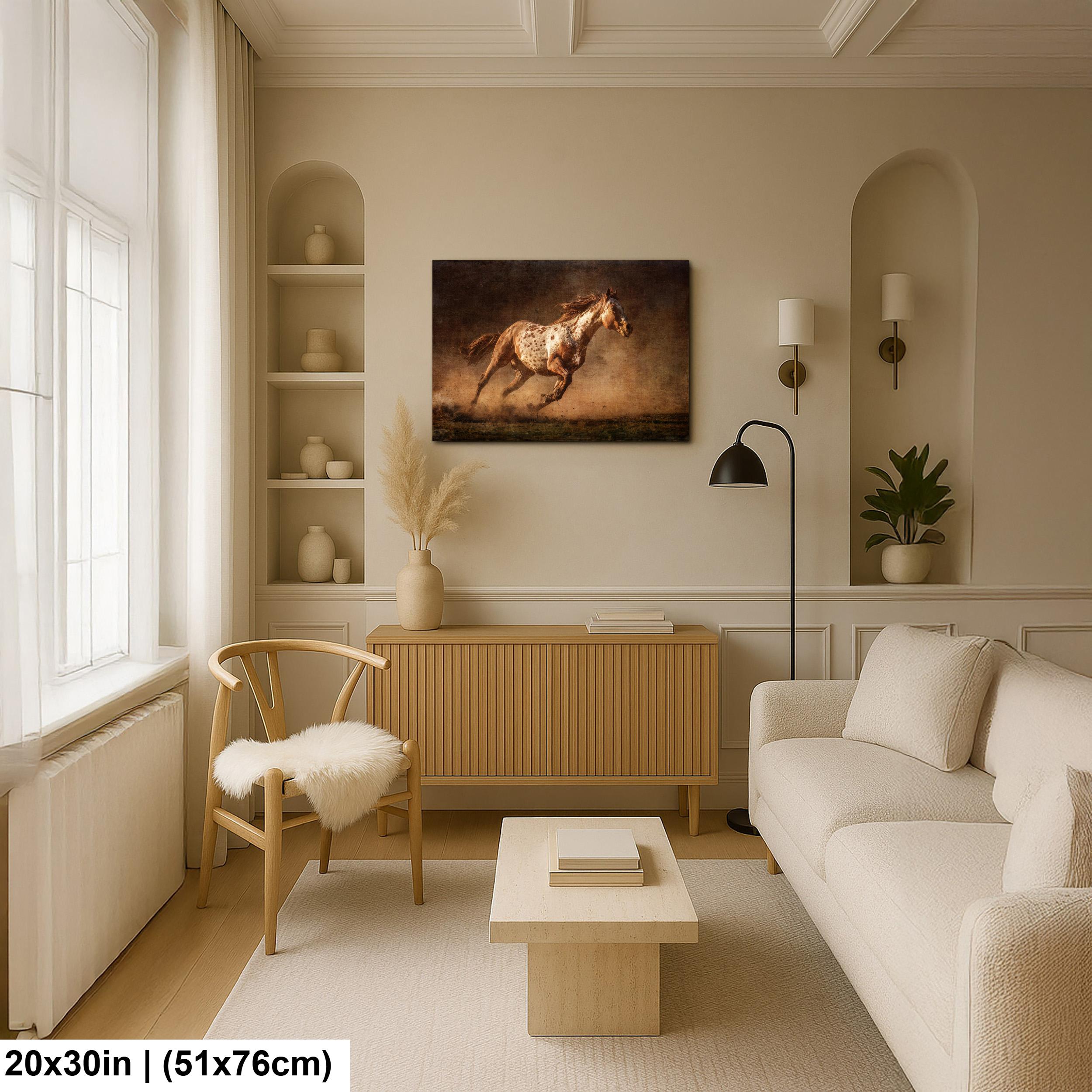 Palomino Art Print - Rustic Western Wall Art | Sunset Horse Painting Decor
