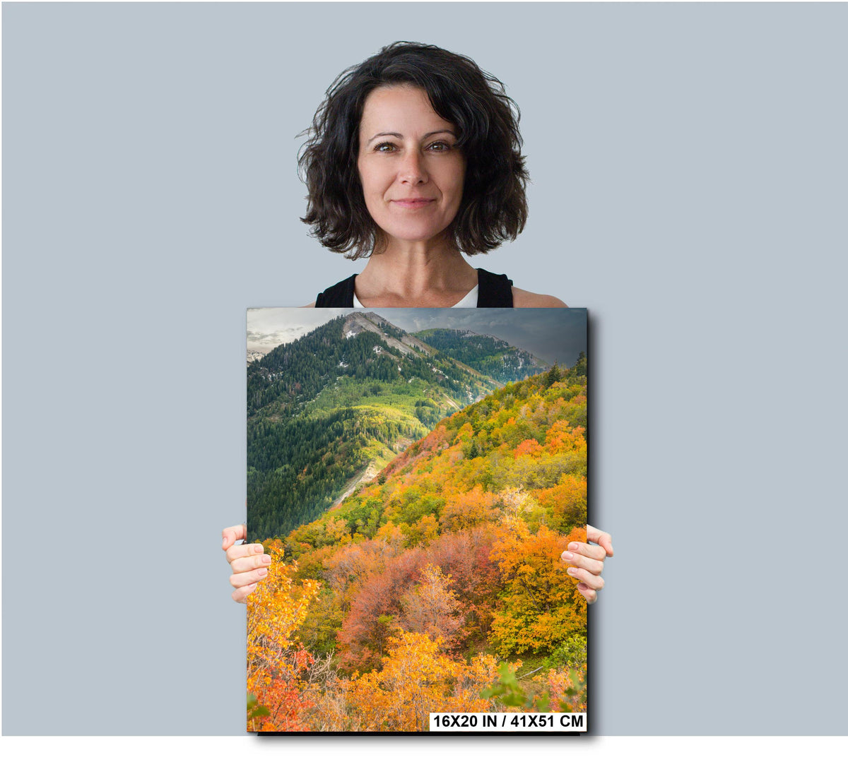 Wasatch Autumn Art – Mountain Landscape Print With Vibrant Leaf Colors