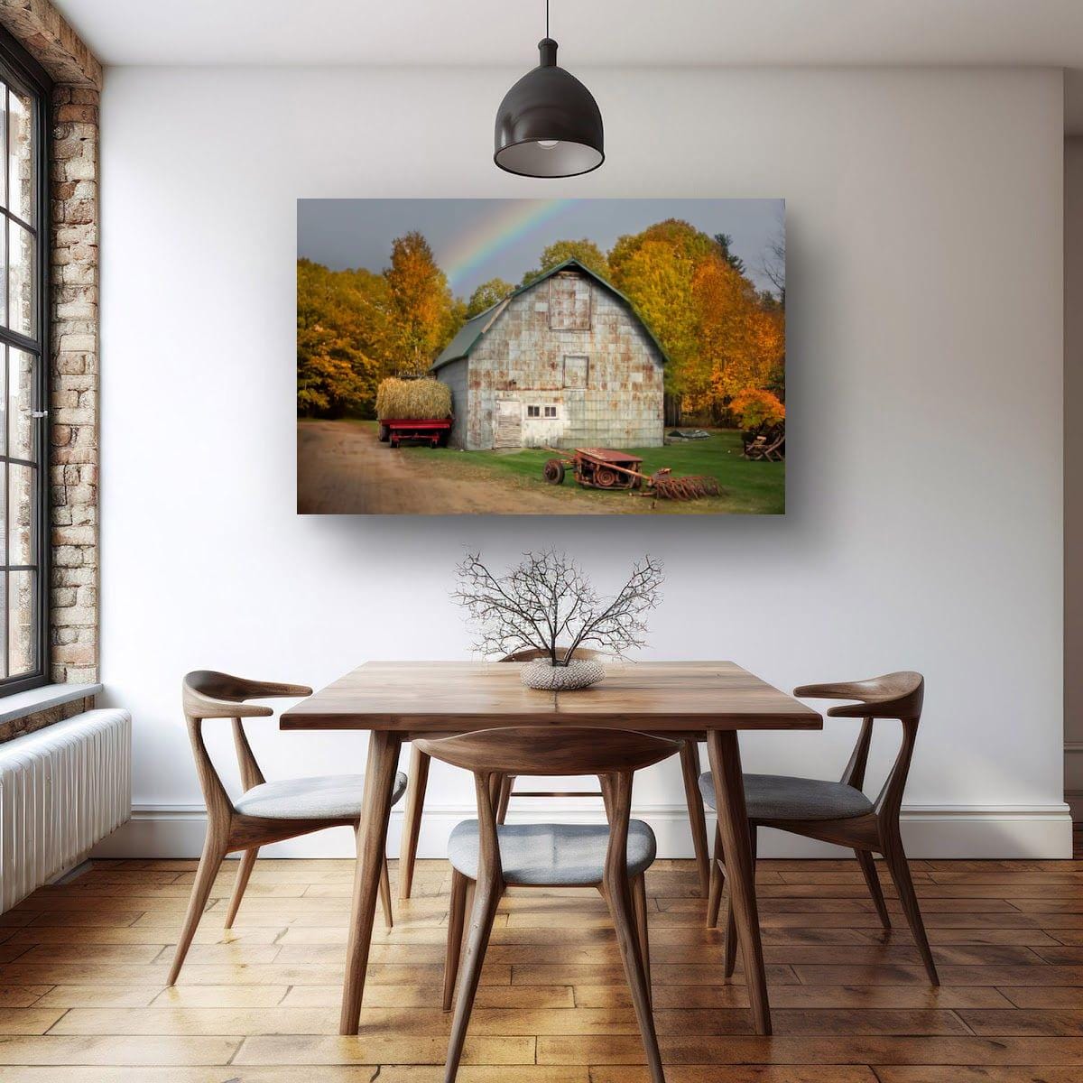 Adirondack Autumn Print - Rustic Wall Art Featuring Vintage Wagon & Fall Foliage