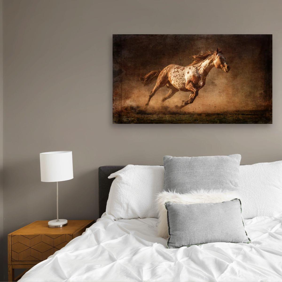 Palomino Art Print - Rustic Western Wall Art | Sunset Horse Painting Decor