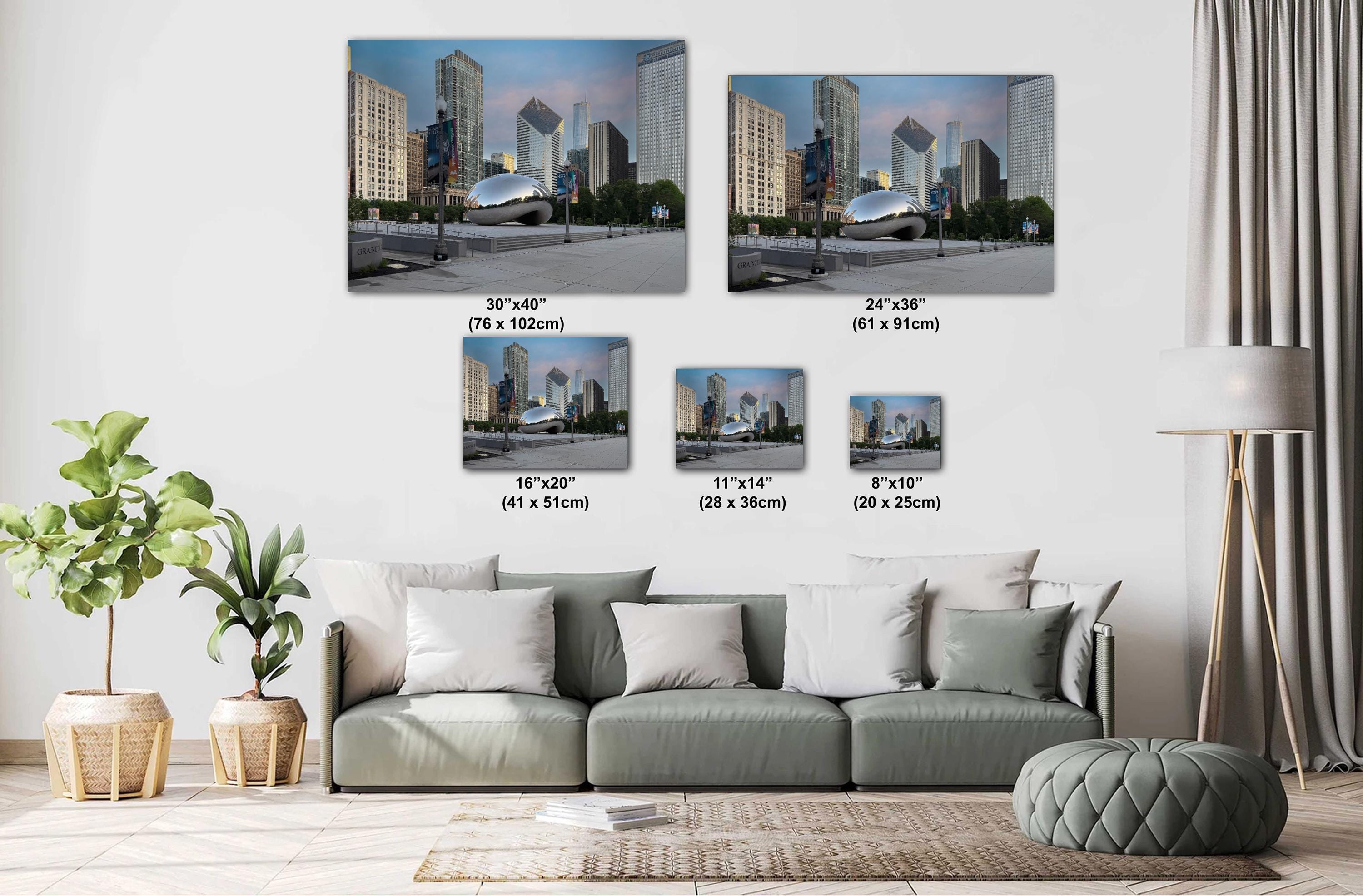 Chicago Bean Photography Print – Urban Landmark Art | Reflective Sculpture Wall Decor