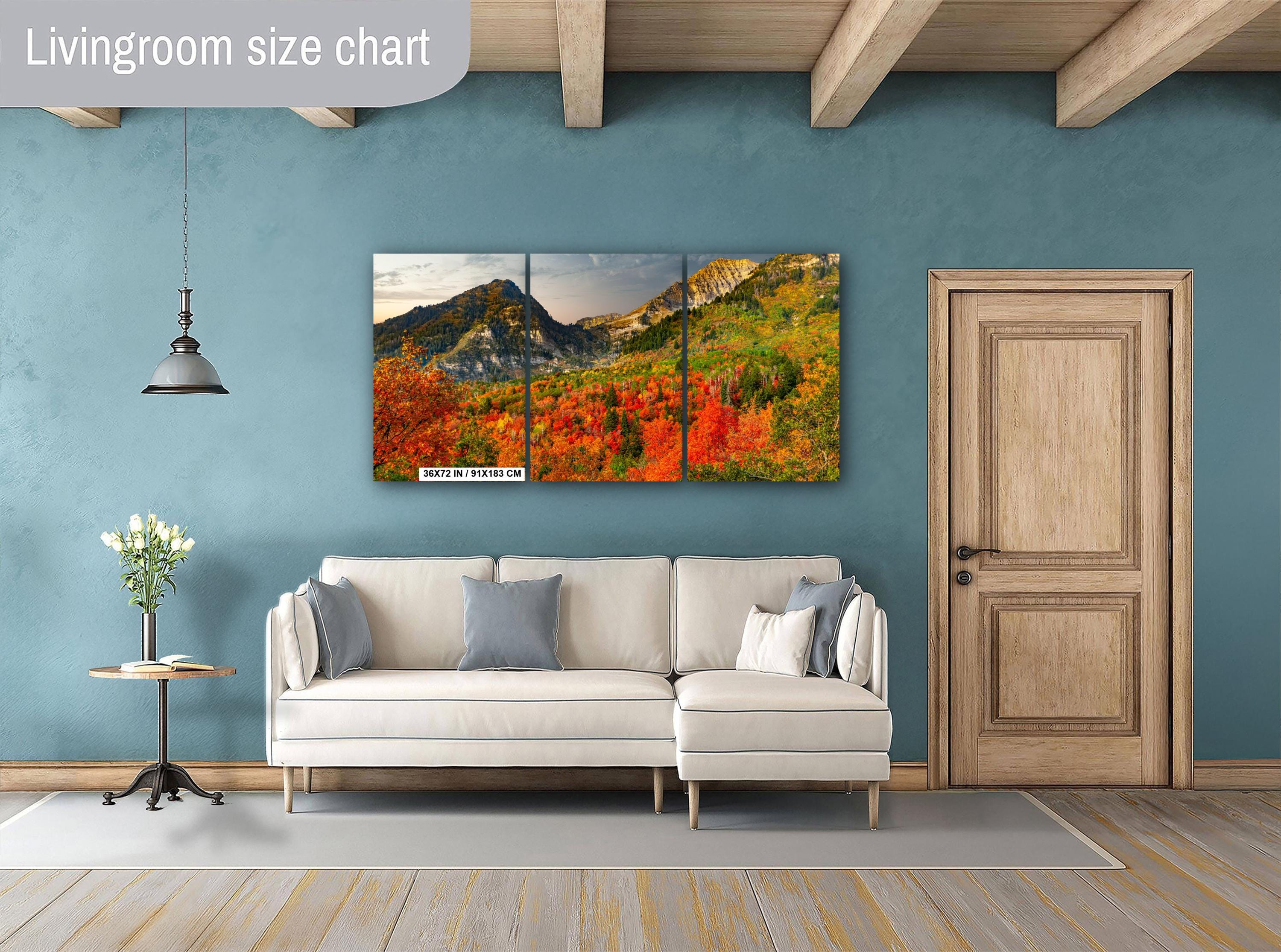 Wasatch Mountains Wall Art – Autumn Mountain Print With Vibrant Fall Colors
