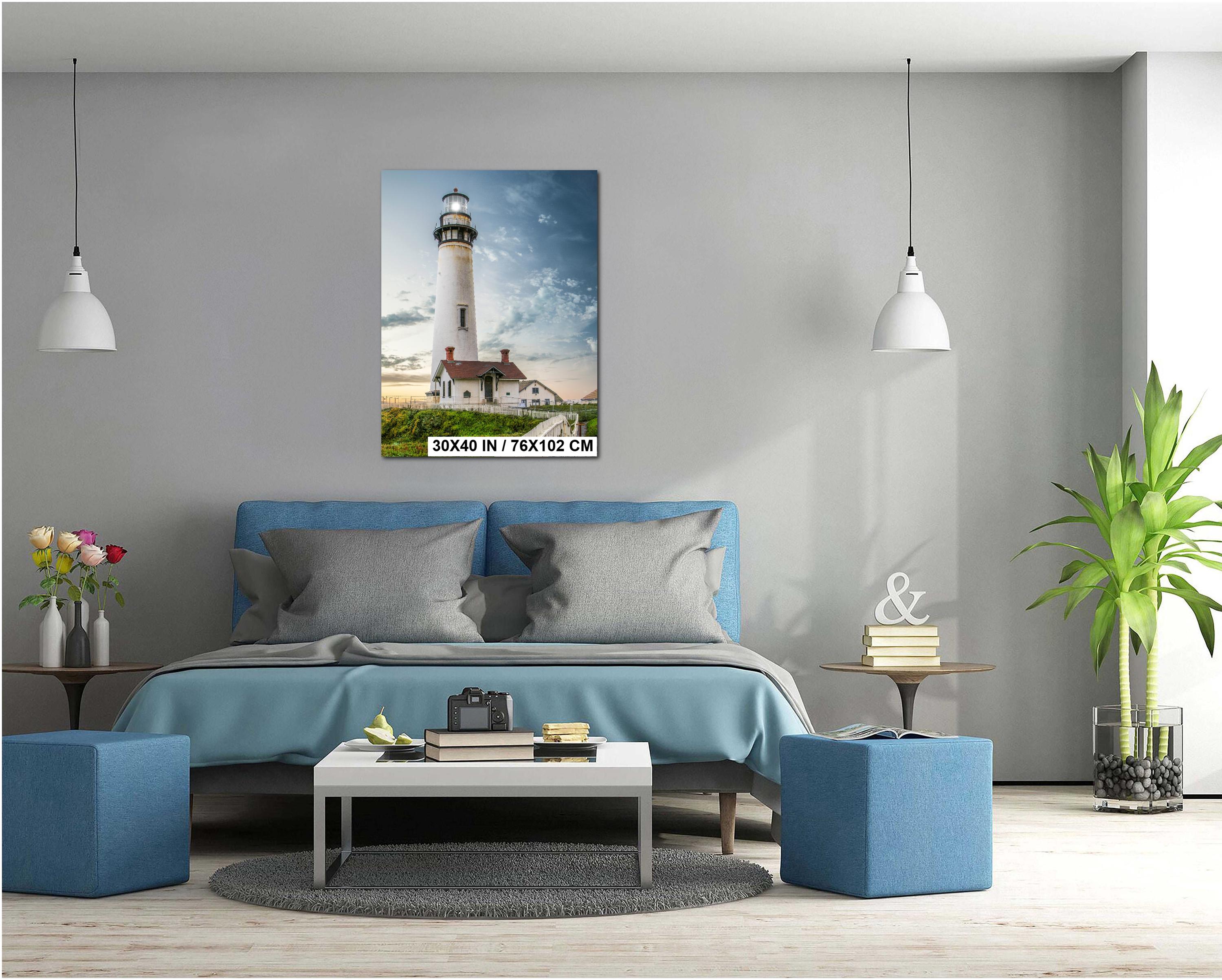 Lighthouse Wall Art – Coastal Photo Print of Pidgeon Point Rustic Decor