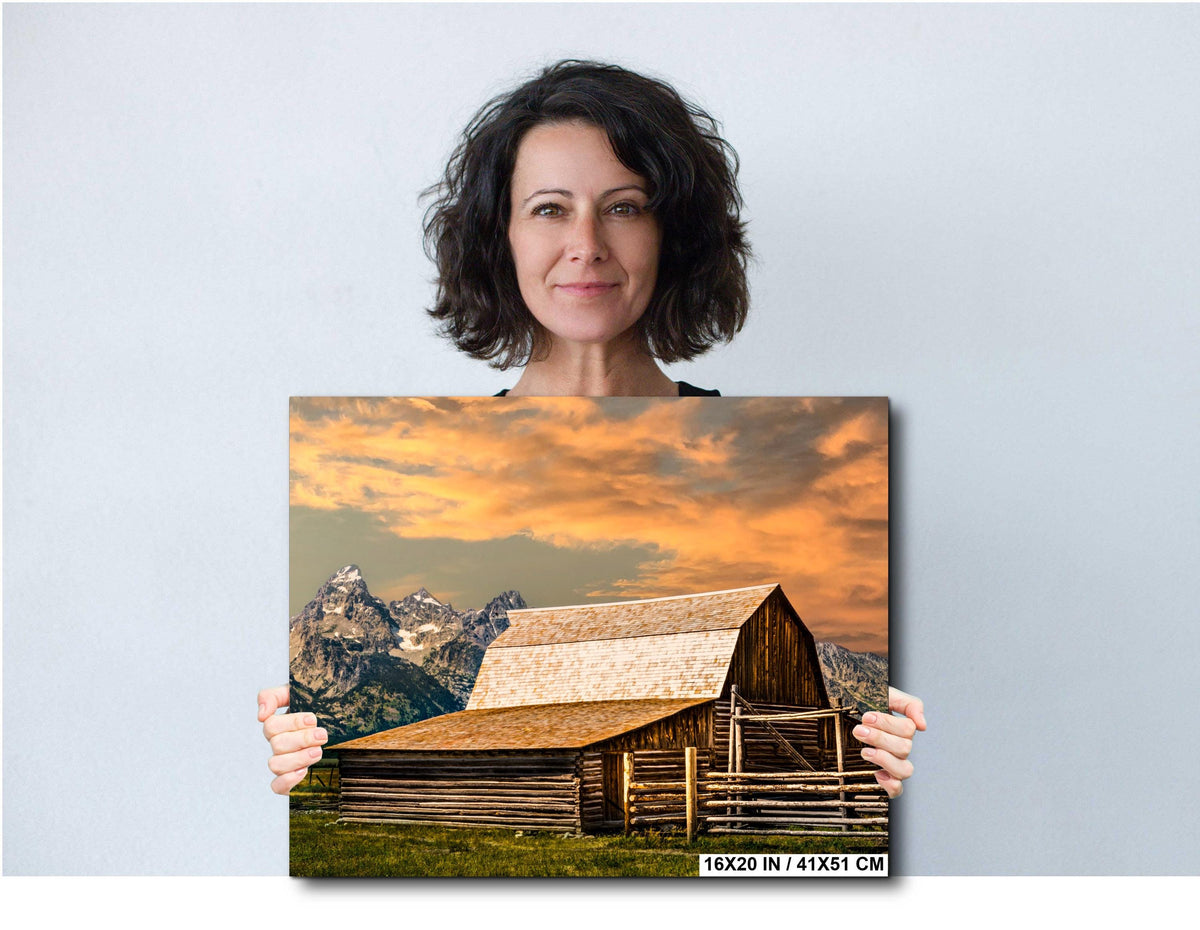 Moulton Barn Print - Grand Teton Landscape Art | Wyoming Rustic Cabin Decor