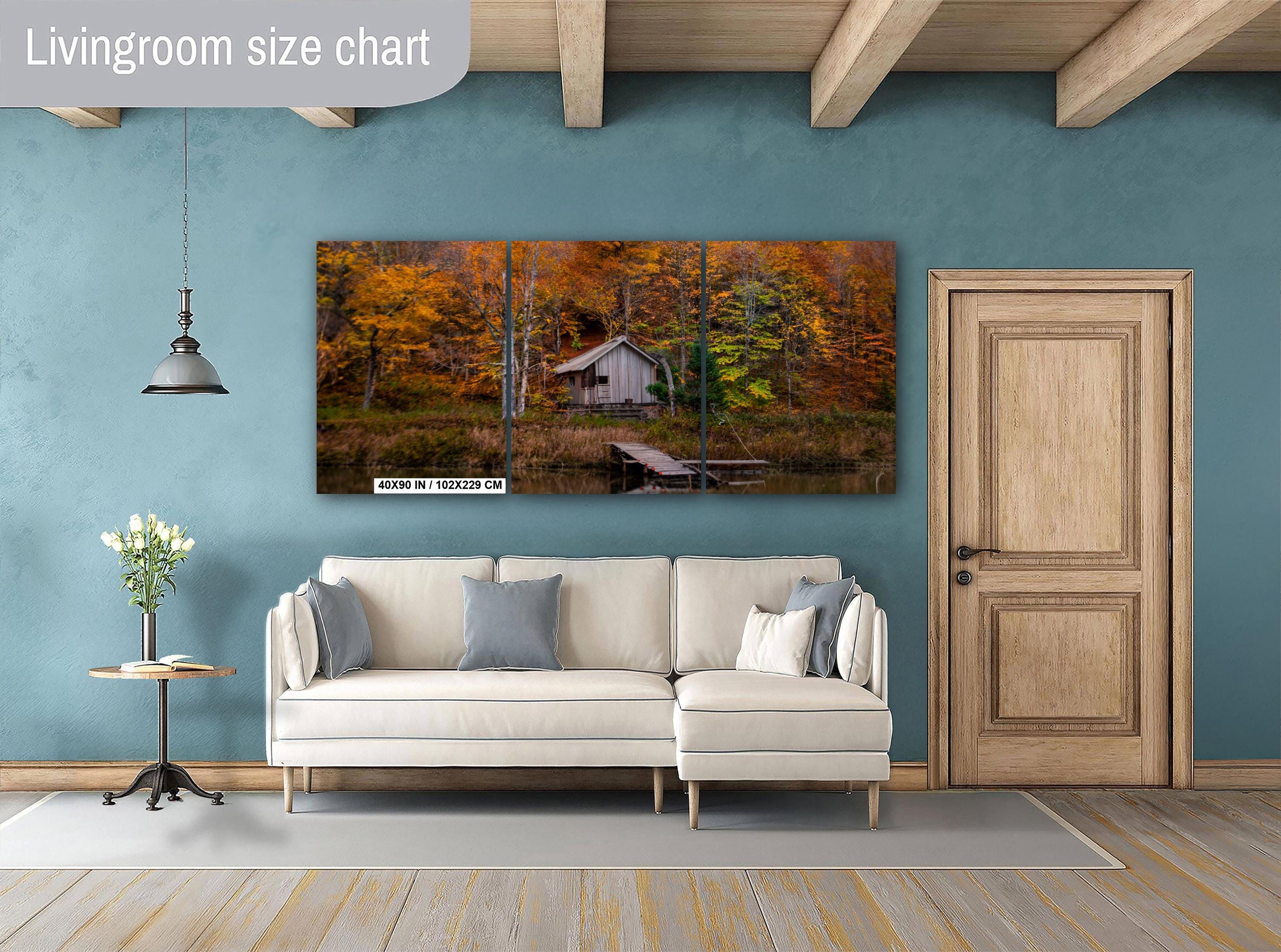 Adirondack Fall Wall Art – Autumn Landscape Print With Vibrant Fall Foliage