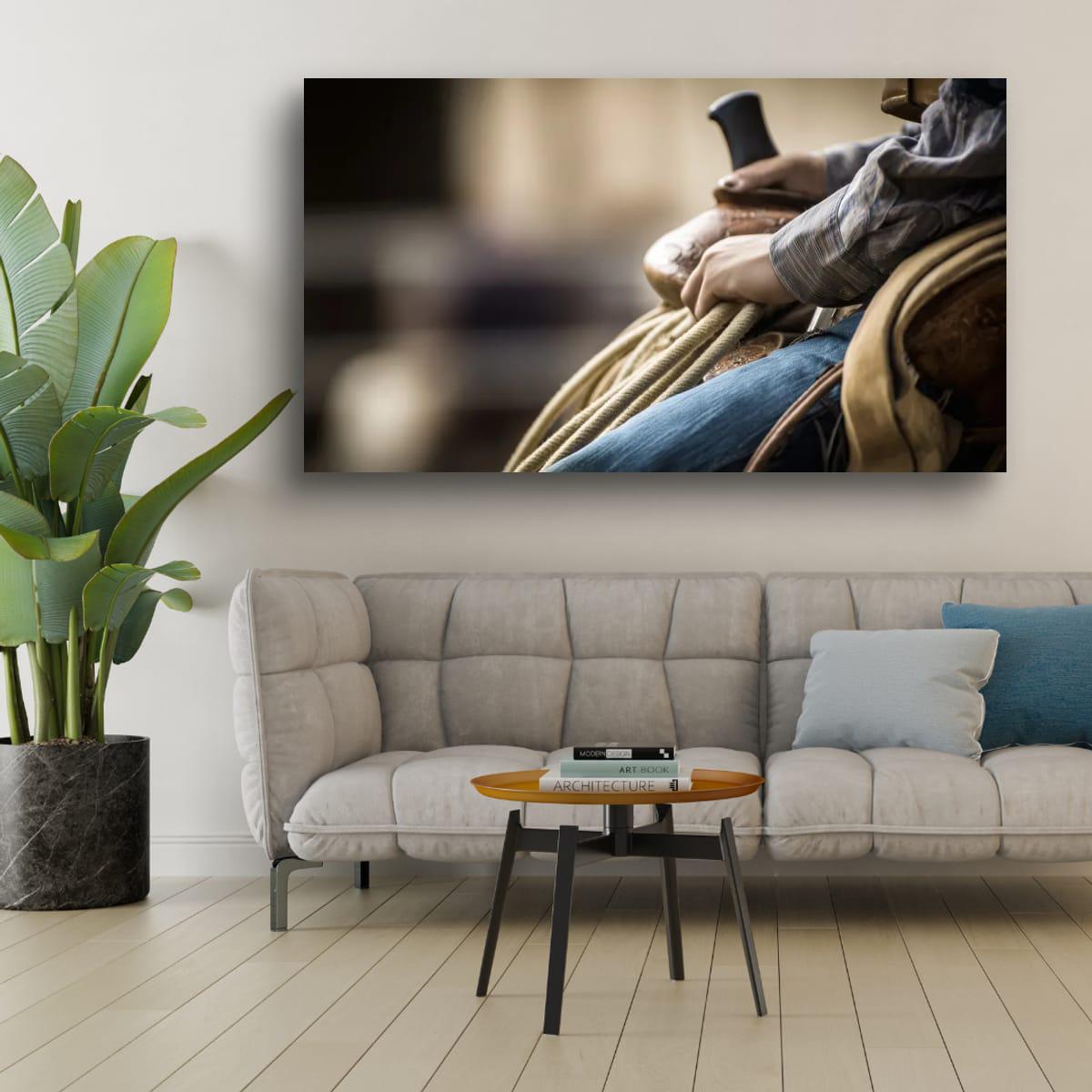 Cowboy Art Print - Rustic Western Style Rodeo Wall Art For Home Decor