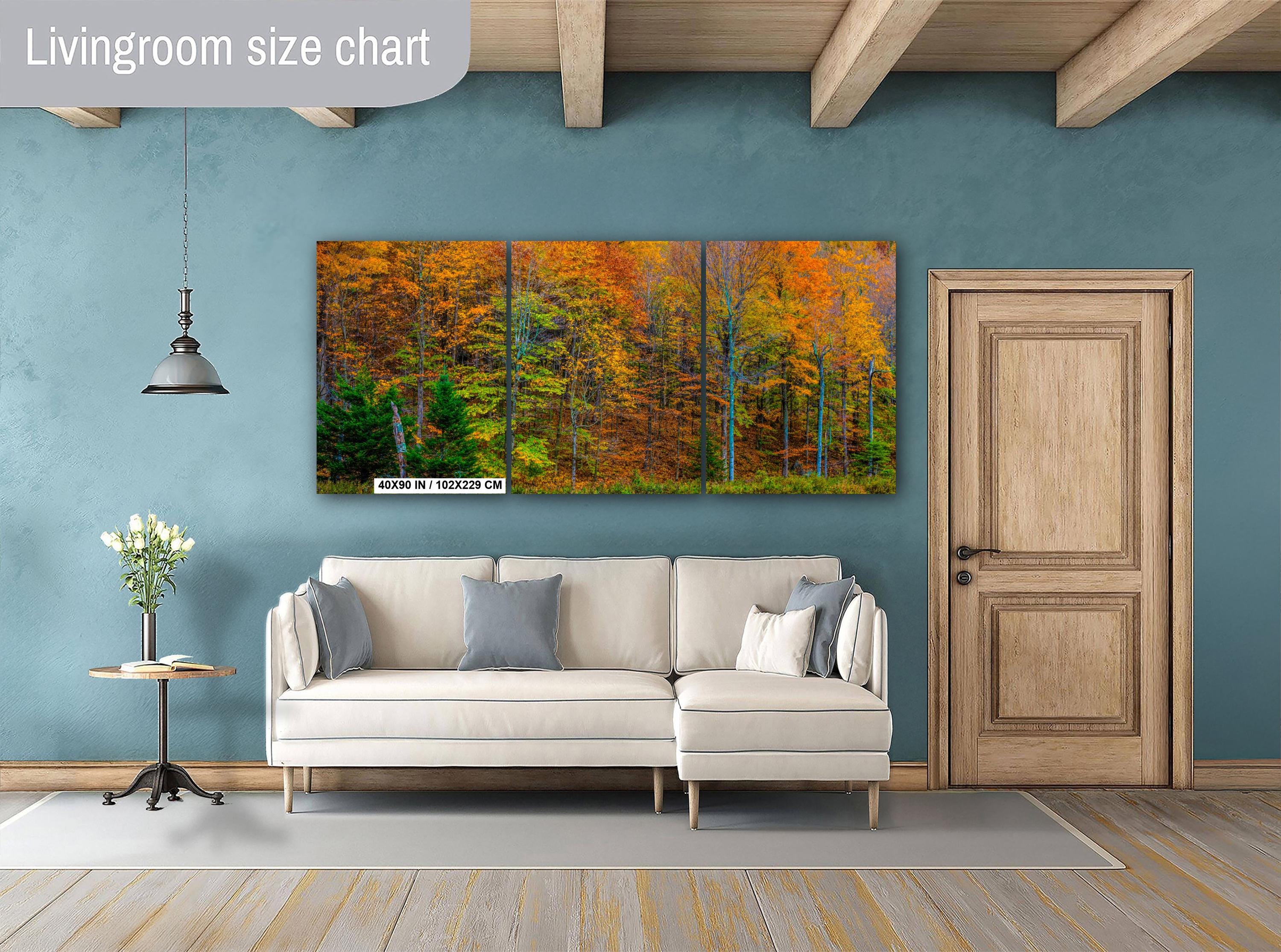 Adirondack Autumn Wall Art – Vibrant Fall Foliage Photography Print with Fiery Maple Leaves