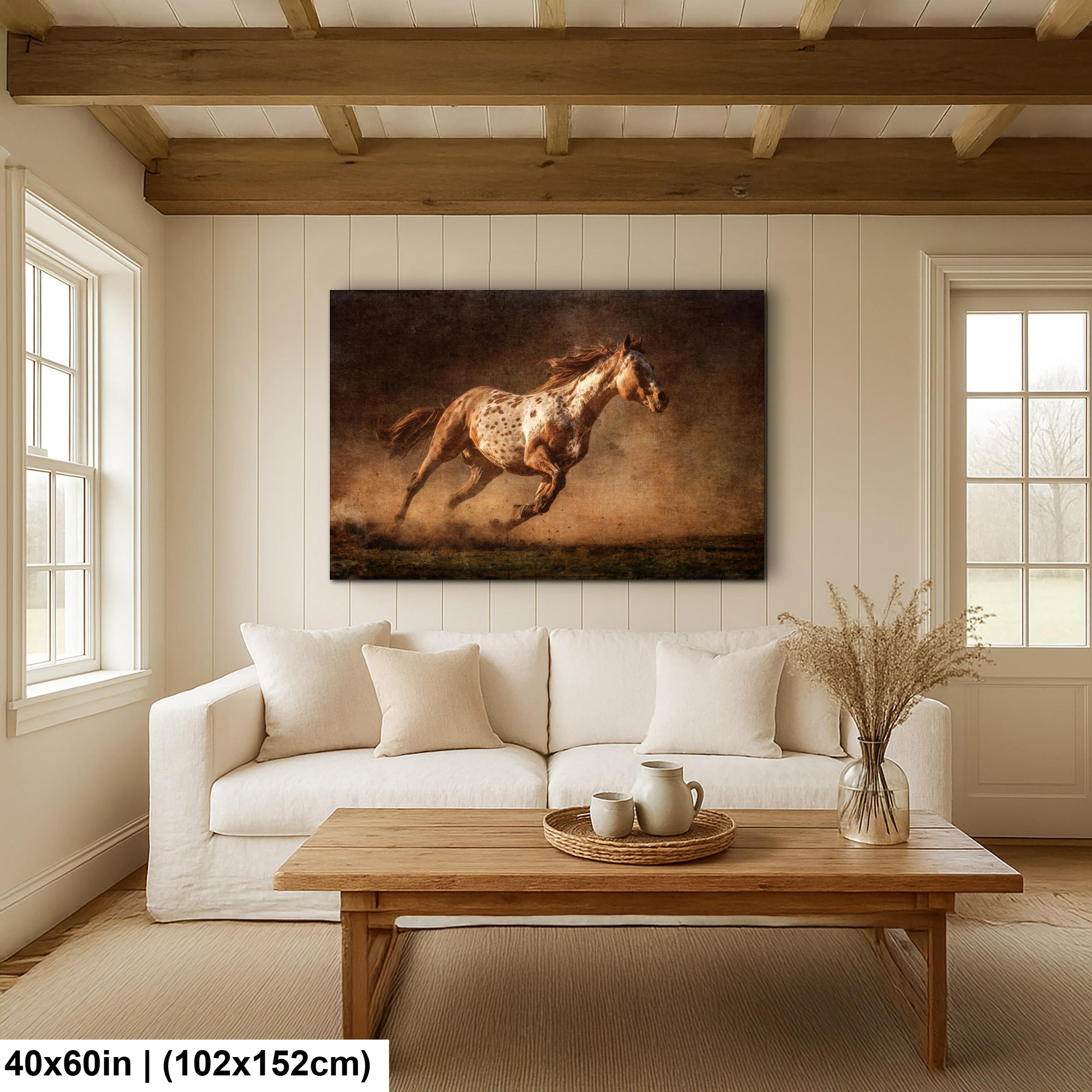 Palomino Art Print - Rustic Western Wall Art | Sunset Horse Painting Decor