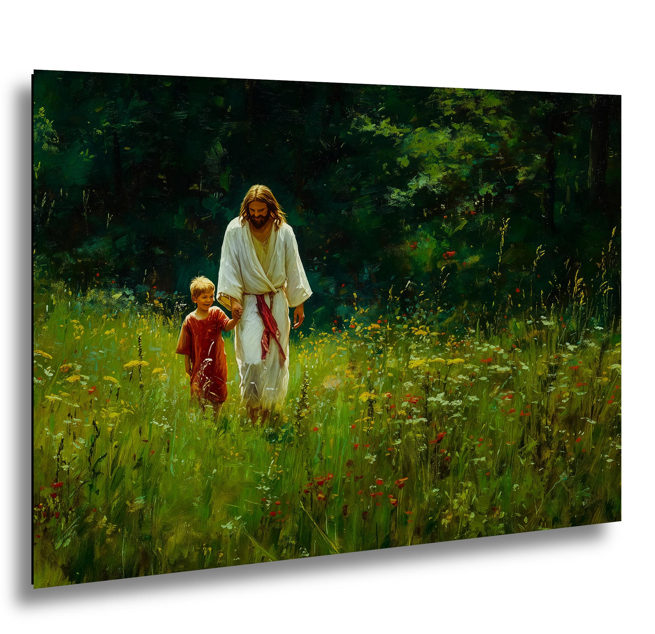Christian Religious Art – Jesus and Child Painting | Blessed Children Wall Decor