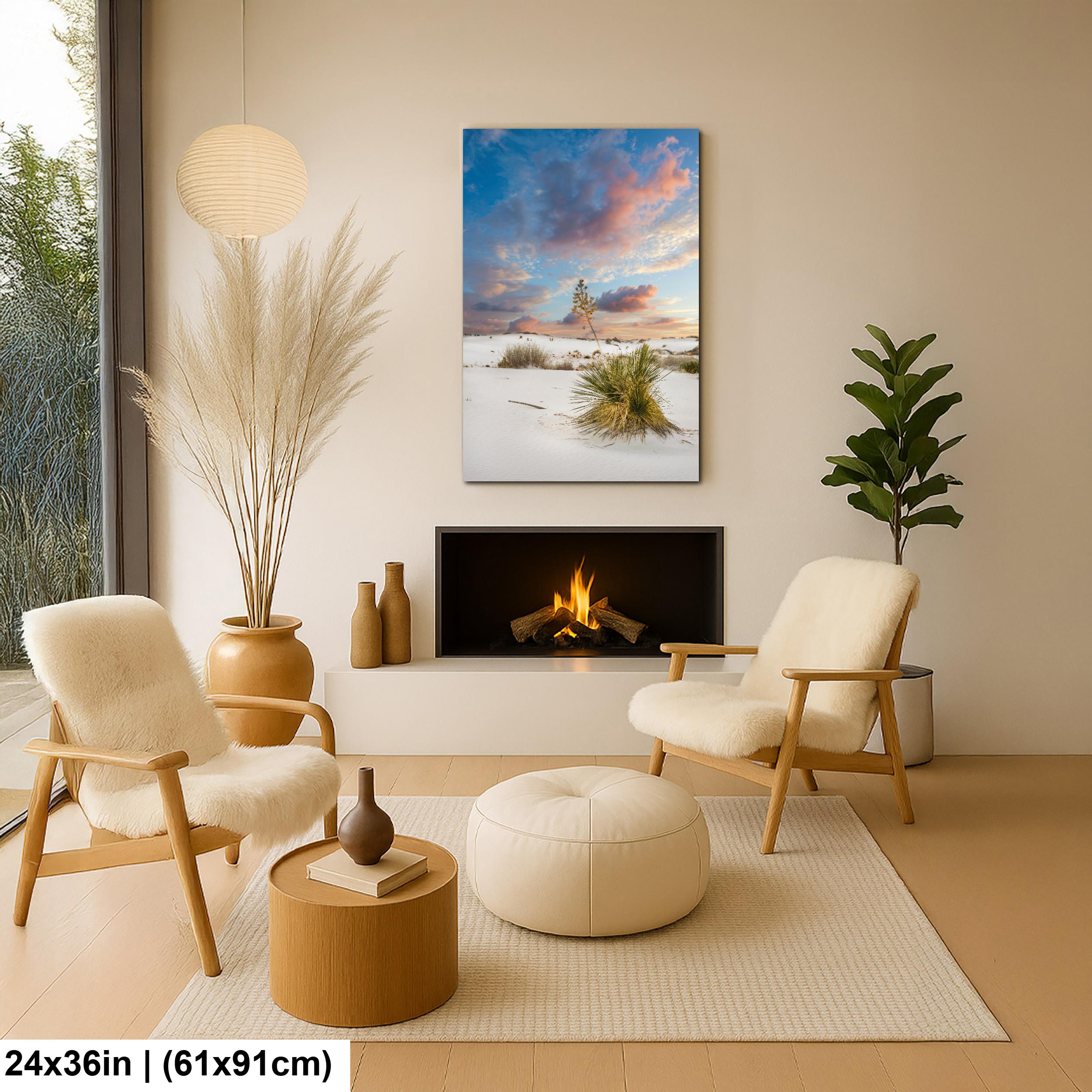 White Sand Dunes Art - New Mexico Landscape Print | Serene Desert Wall Decor