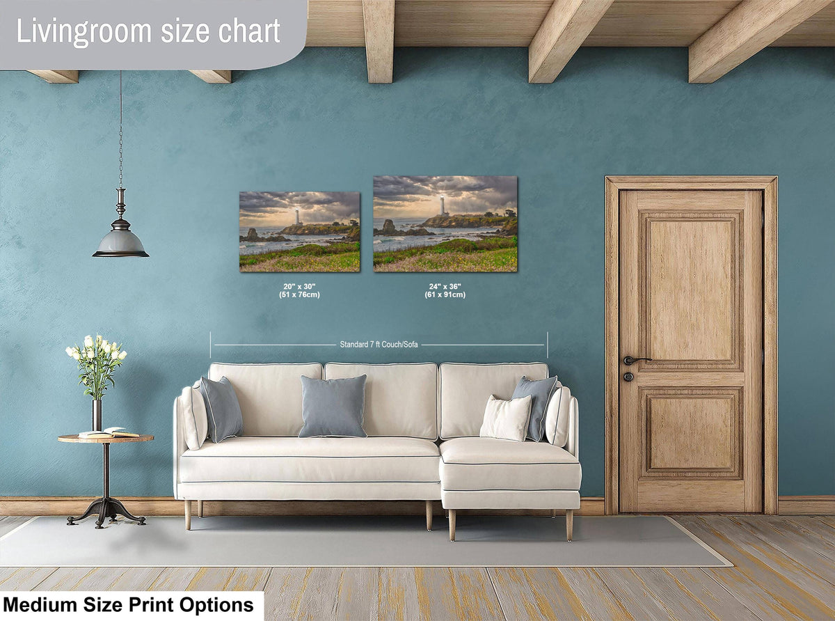 Lighthouse Wall Art - Coastal Photo Print | Rustic Maritime Decor for Home or Office