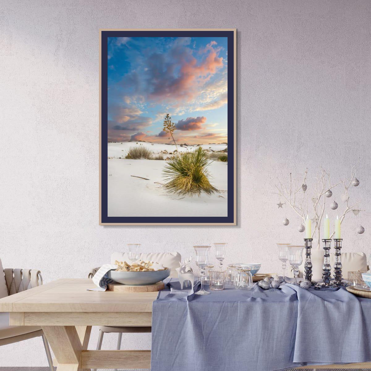 White Sand Dunes Art - New Mexico Landscape Print | Serene Desert Wall Decor