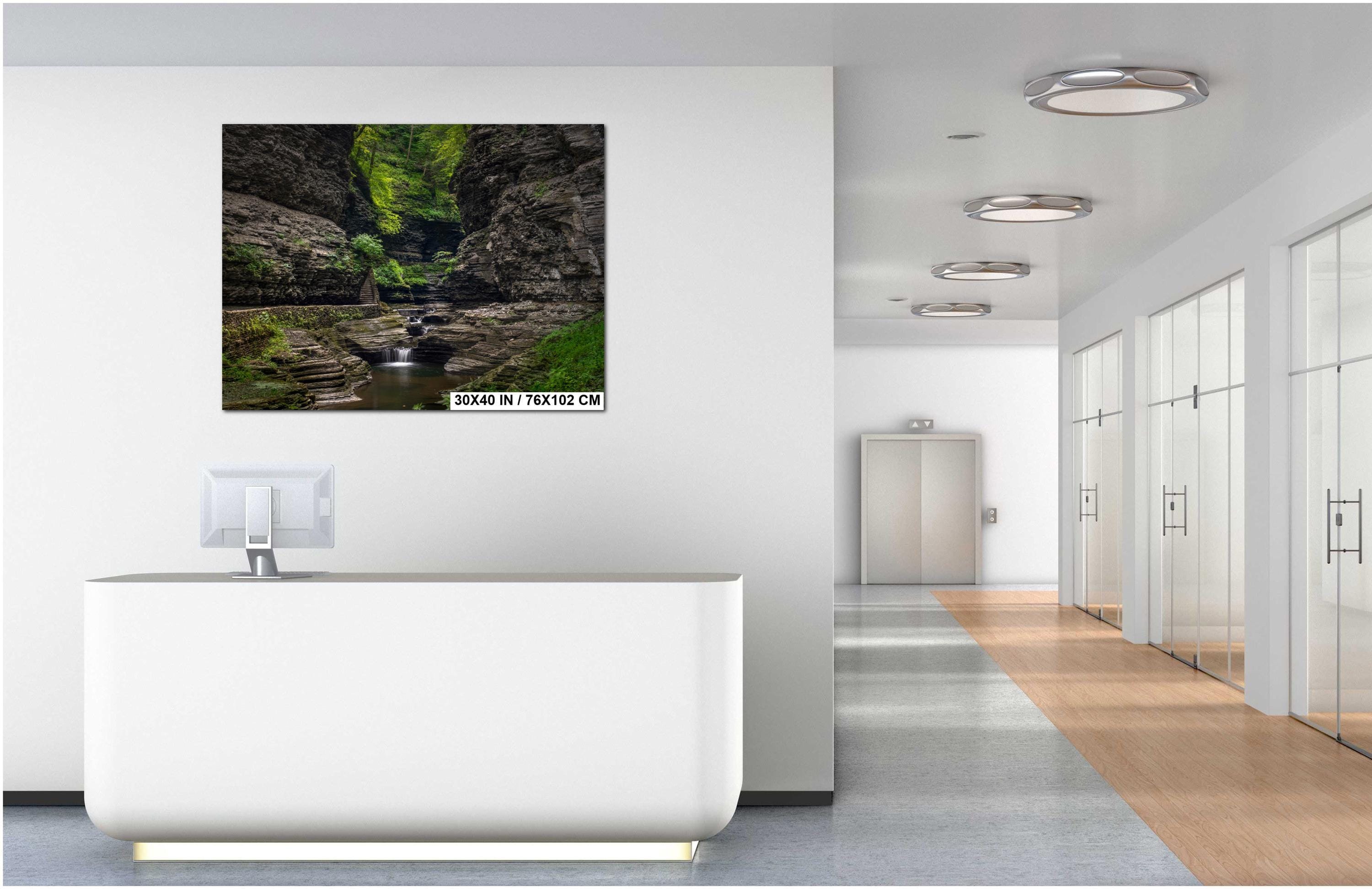 Waterfall Wall Art – Watkins Glen Scenic Nature Photo Print | Modern Landscape Decor