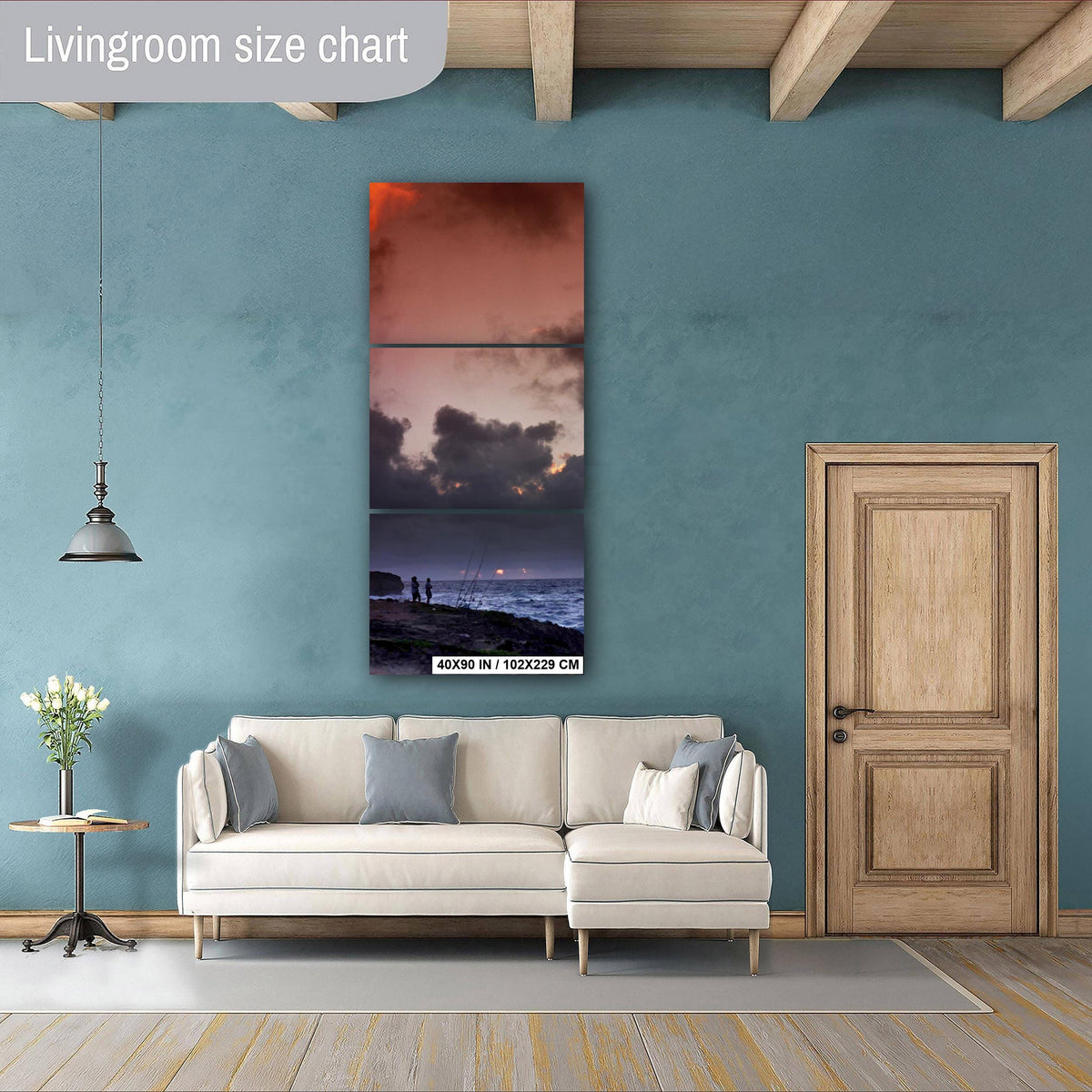 Hawaiian Coast Photography - Moody Seascape Photo With Fishermen At Dawn Print