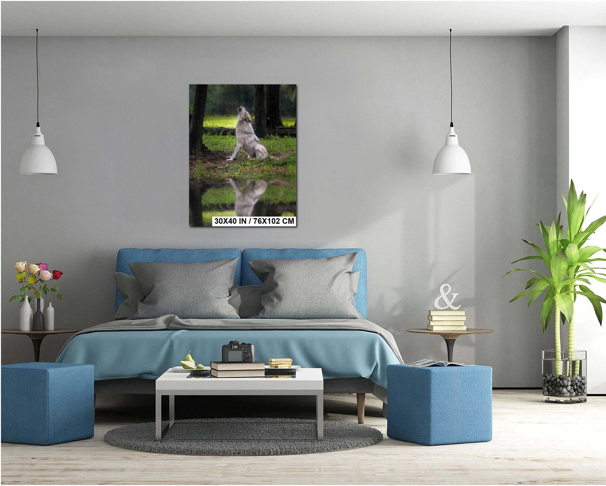 Gray Wolf Art Print - Wildlife Photography Print | Coastal Forest Decor