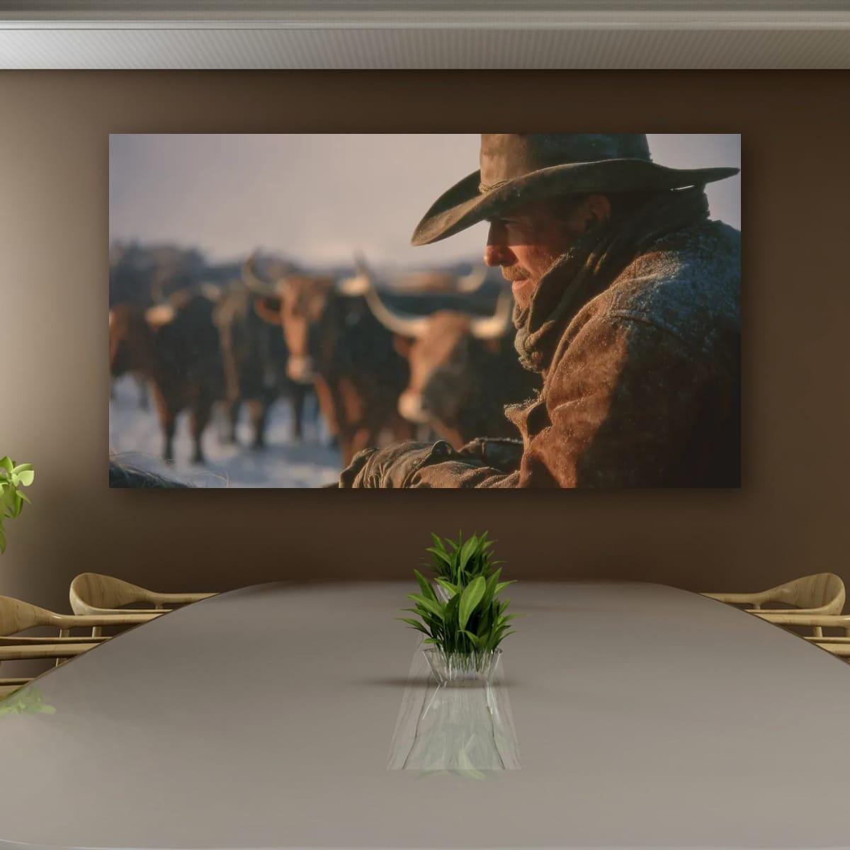 Cowboy Art Print – Rustic Texas Cattle | Western Ranch Wall Art Poster