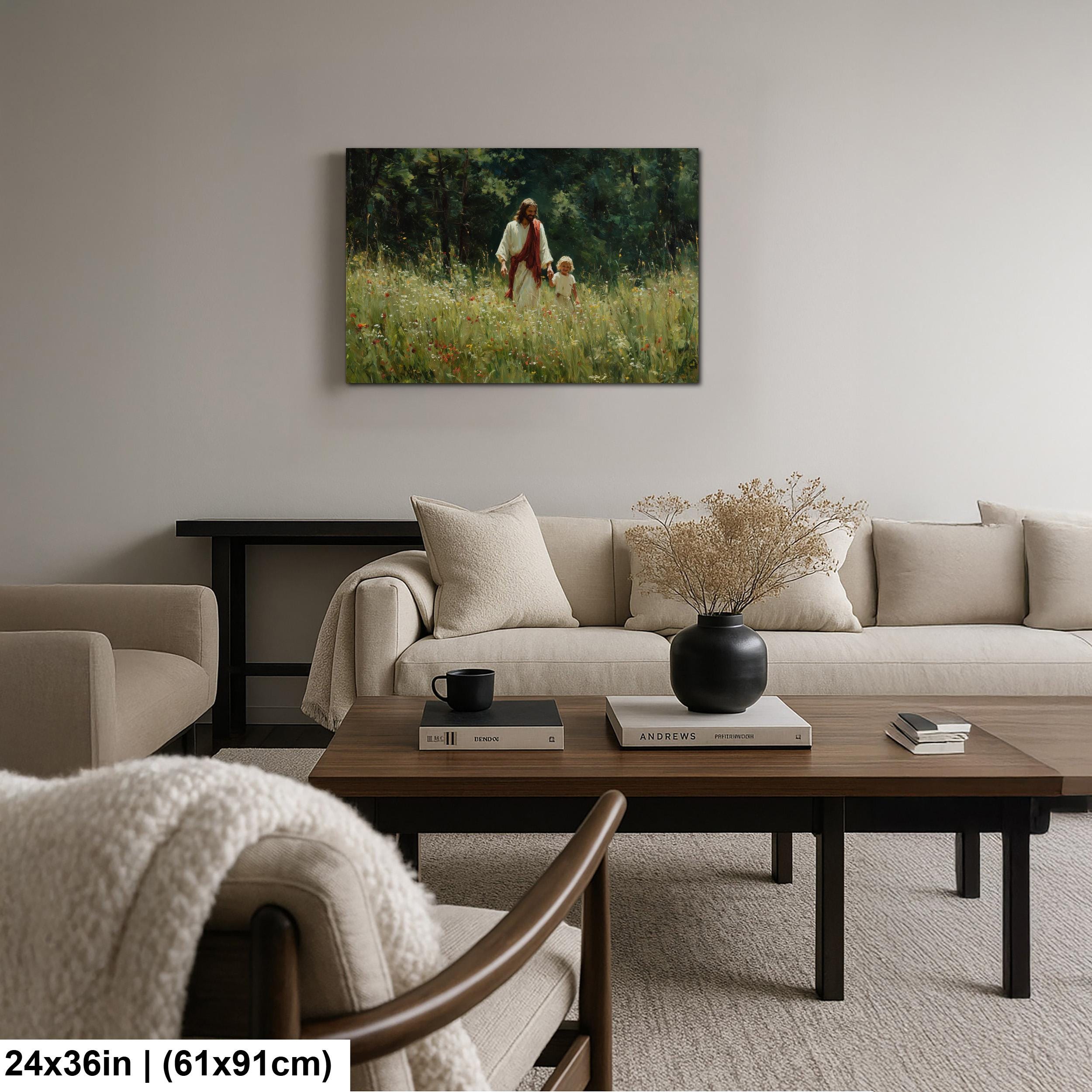 Christian Religious Wall Art – Jesus and Child Painting | Blessed Children Art Print