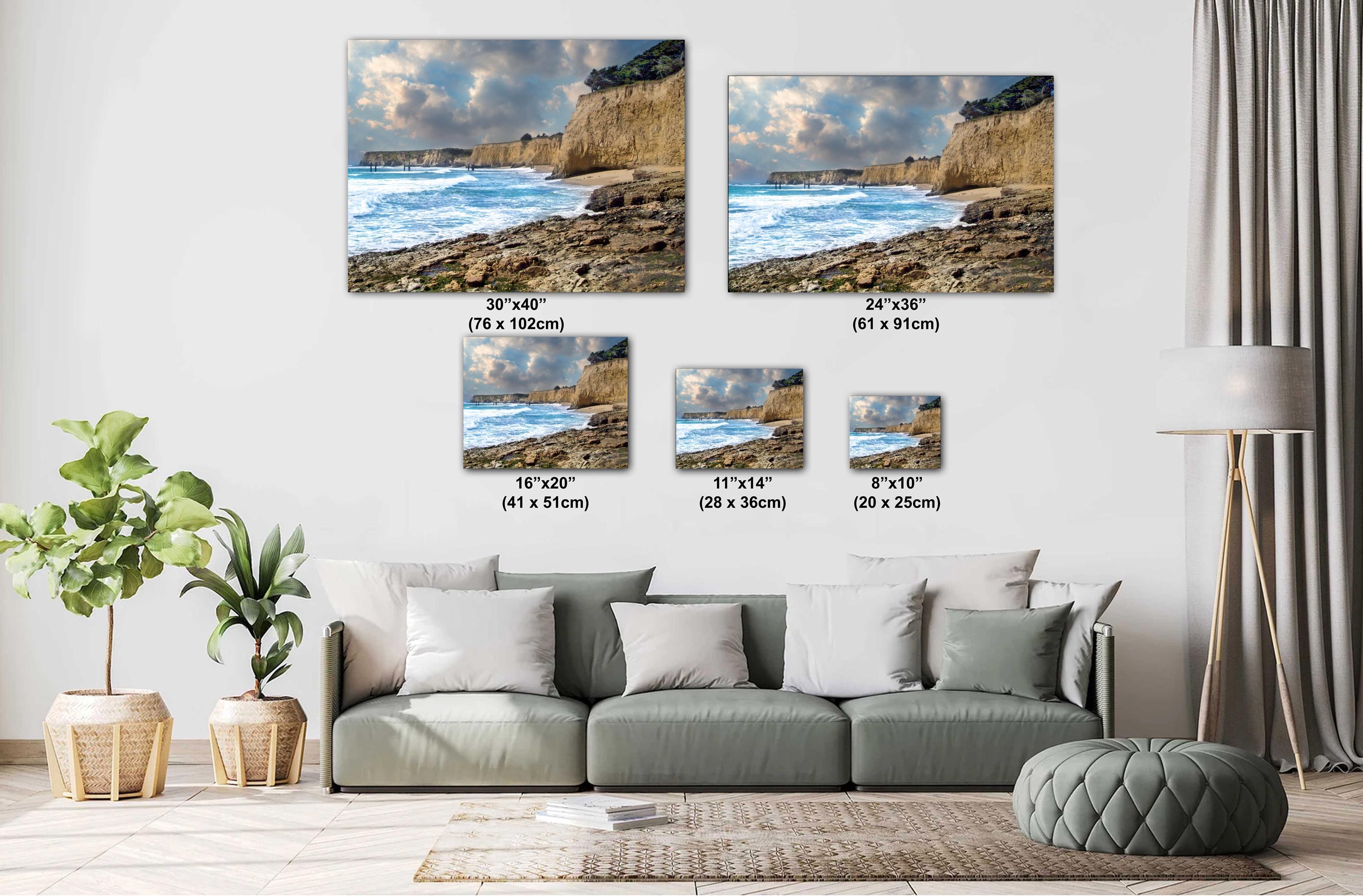 California Coast Art - Archival Photographic Print of Rustic Pier & Ocean Wall Decor