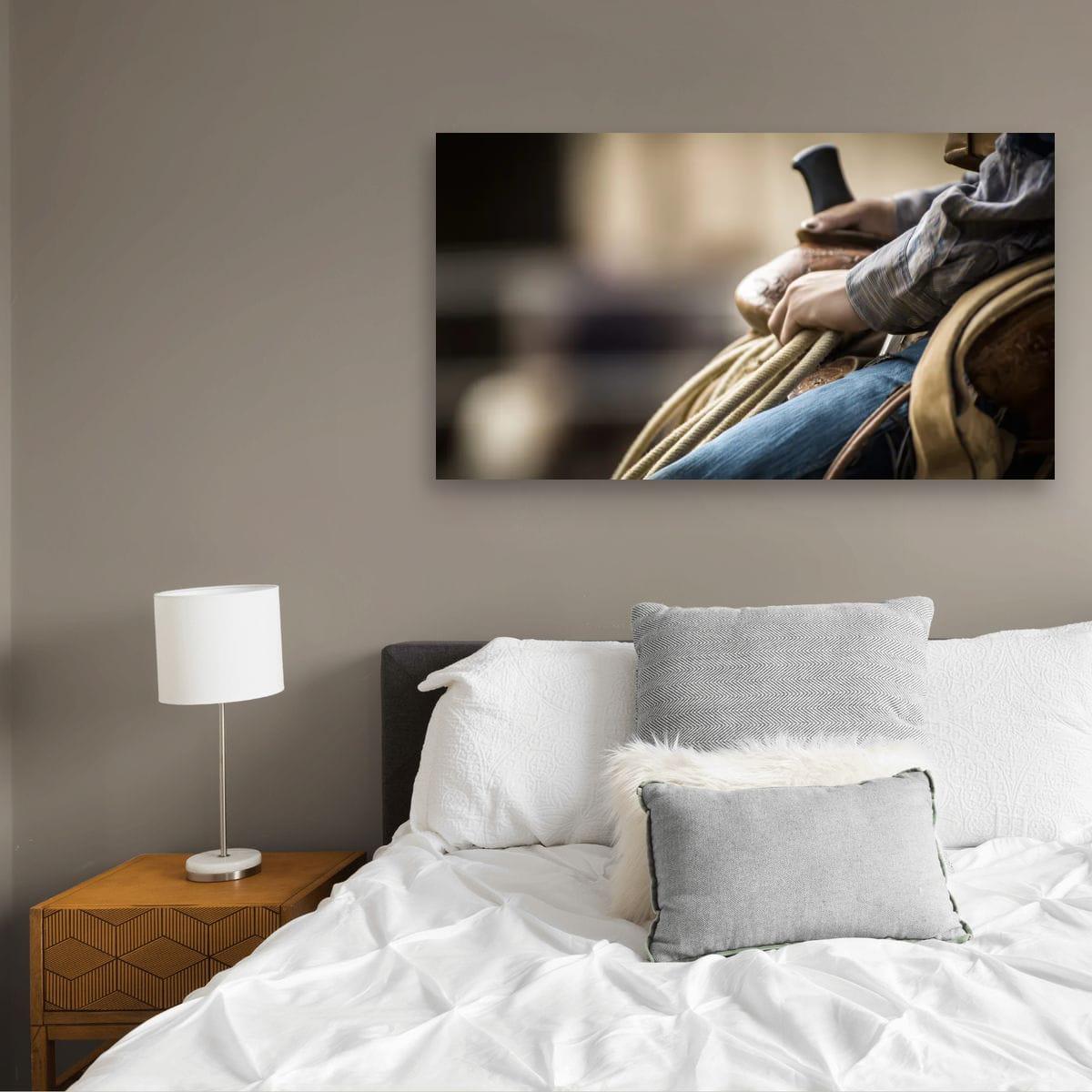 Cowboy Art Print - Rustic Western Style Rodeo Wall Art For Home Decor