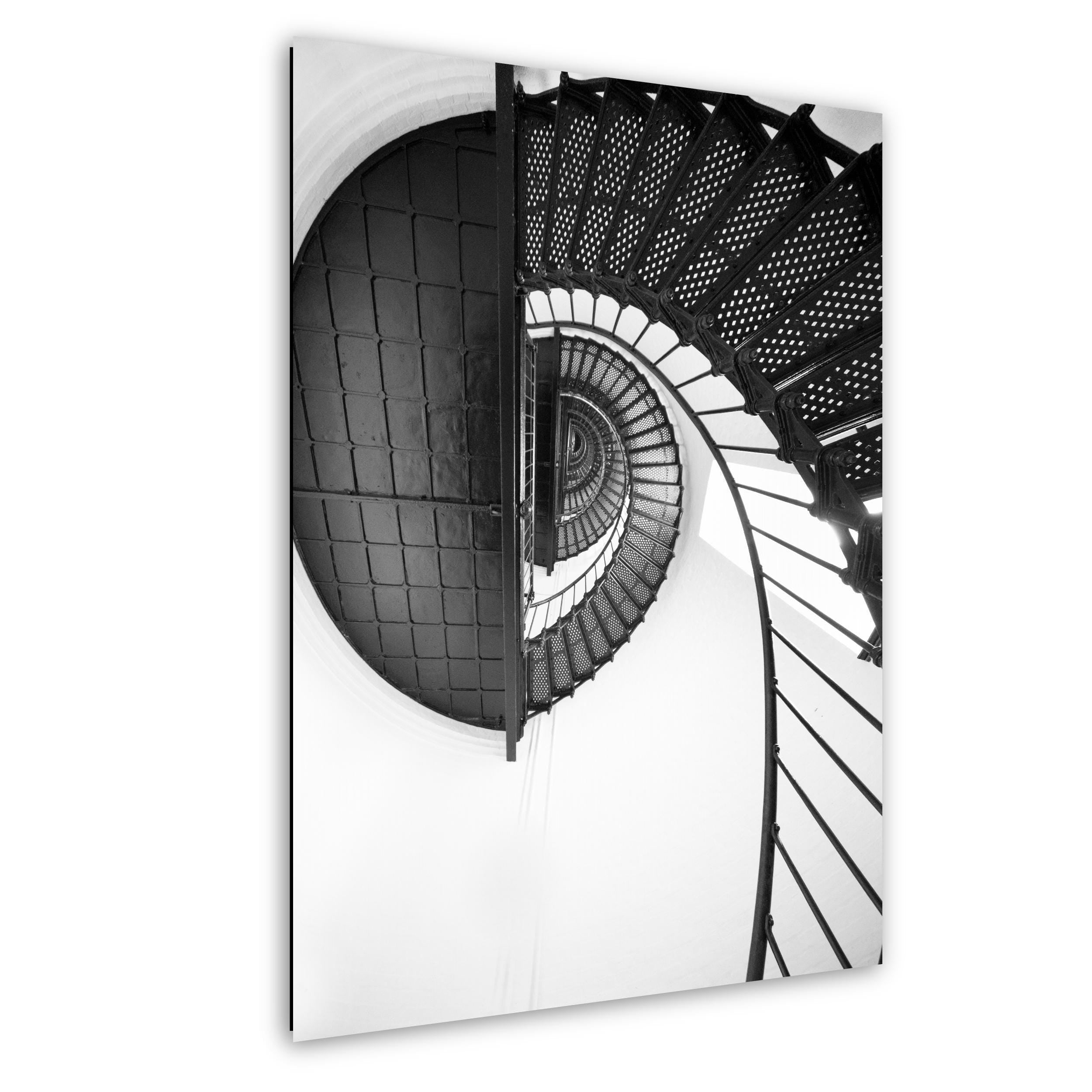 Outer Banks Lighthouse Print - Coastal Staircase Photography | Nautical Wall Art