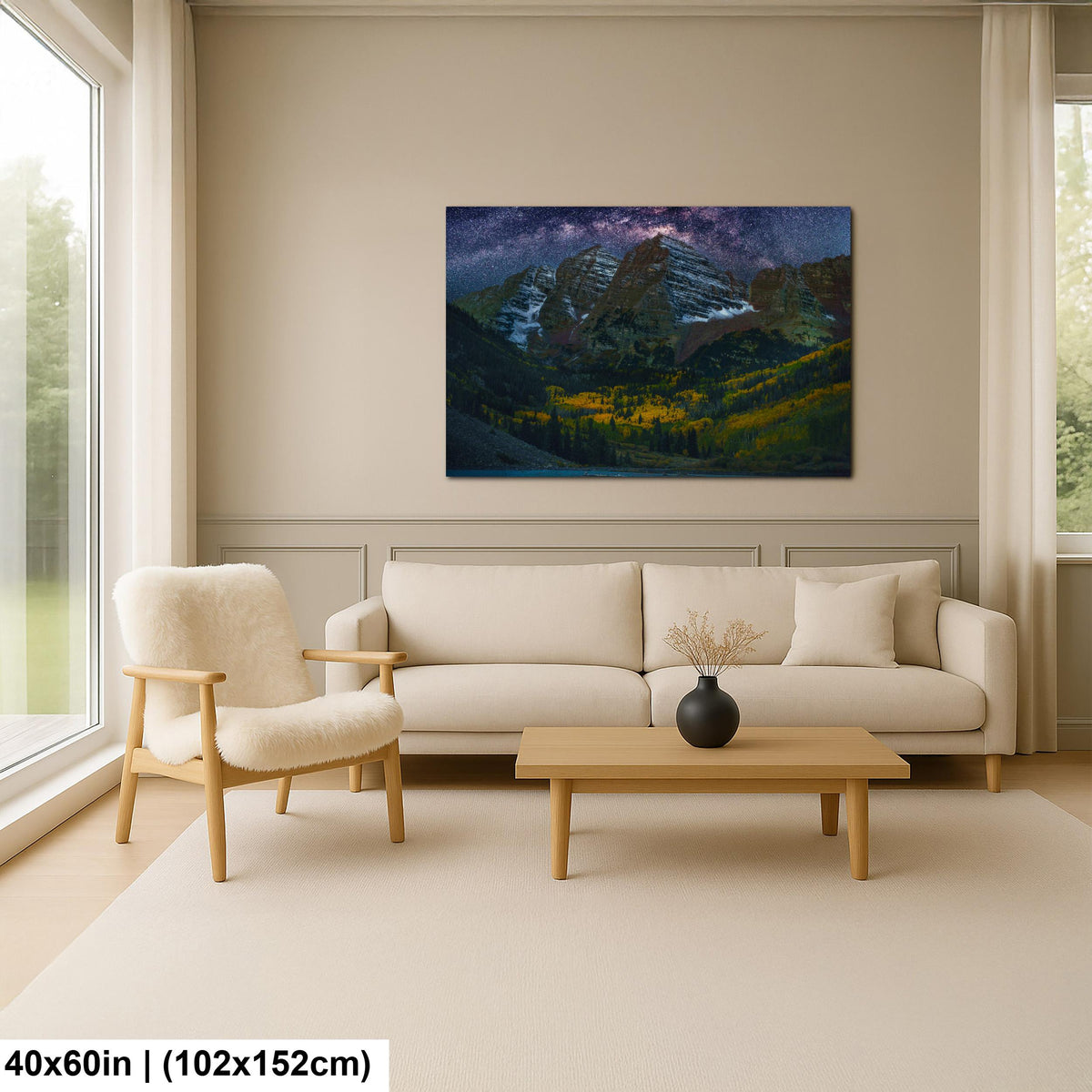 Maroon Bells Photography Print – Rocky Mountain Wall Art With Autumn Landscape