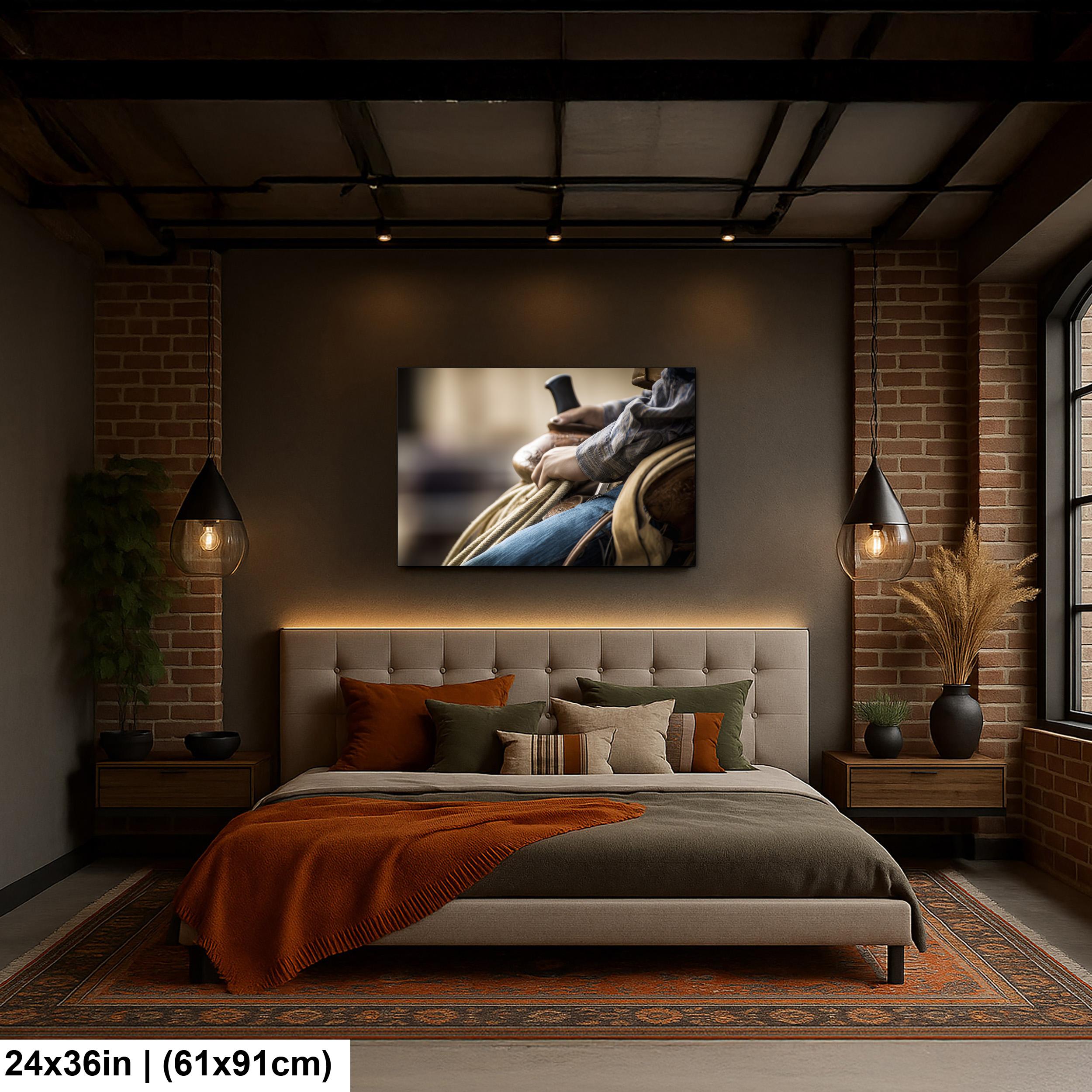 Cowboy Art Print - Rustic Western Style Rodeo Wall Art For Home Decor