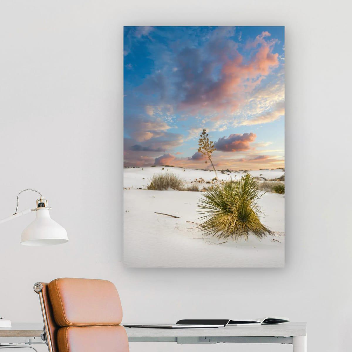 White Sand Dunes Art - New Mexico Landscape Print | Serene Desert Wall Decor