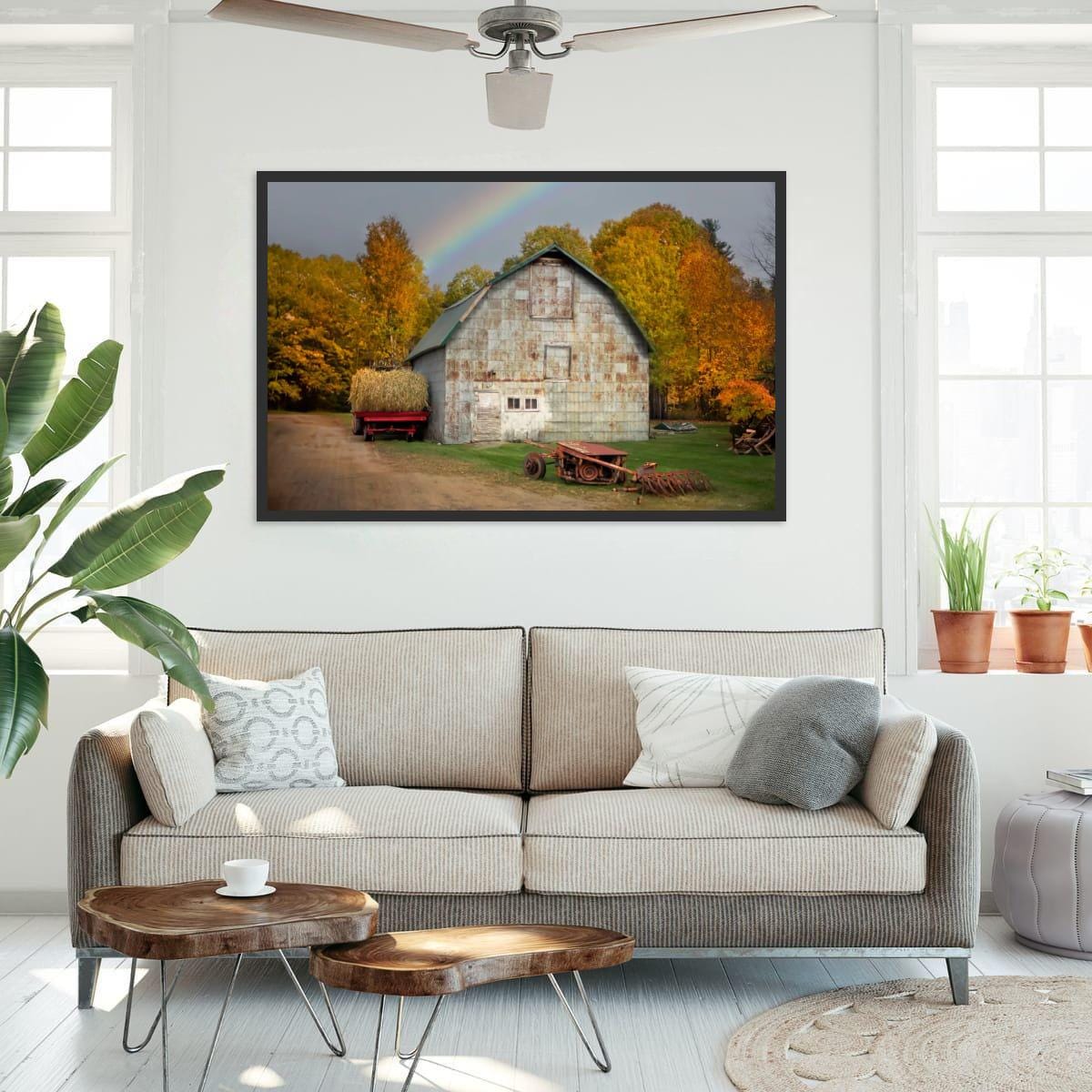 Adirondack Autumn Print - Rustic Wall Art Featuring Vintage Wagon & Fall Foliage